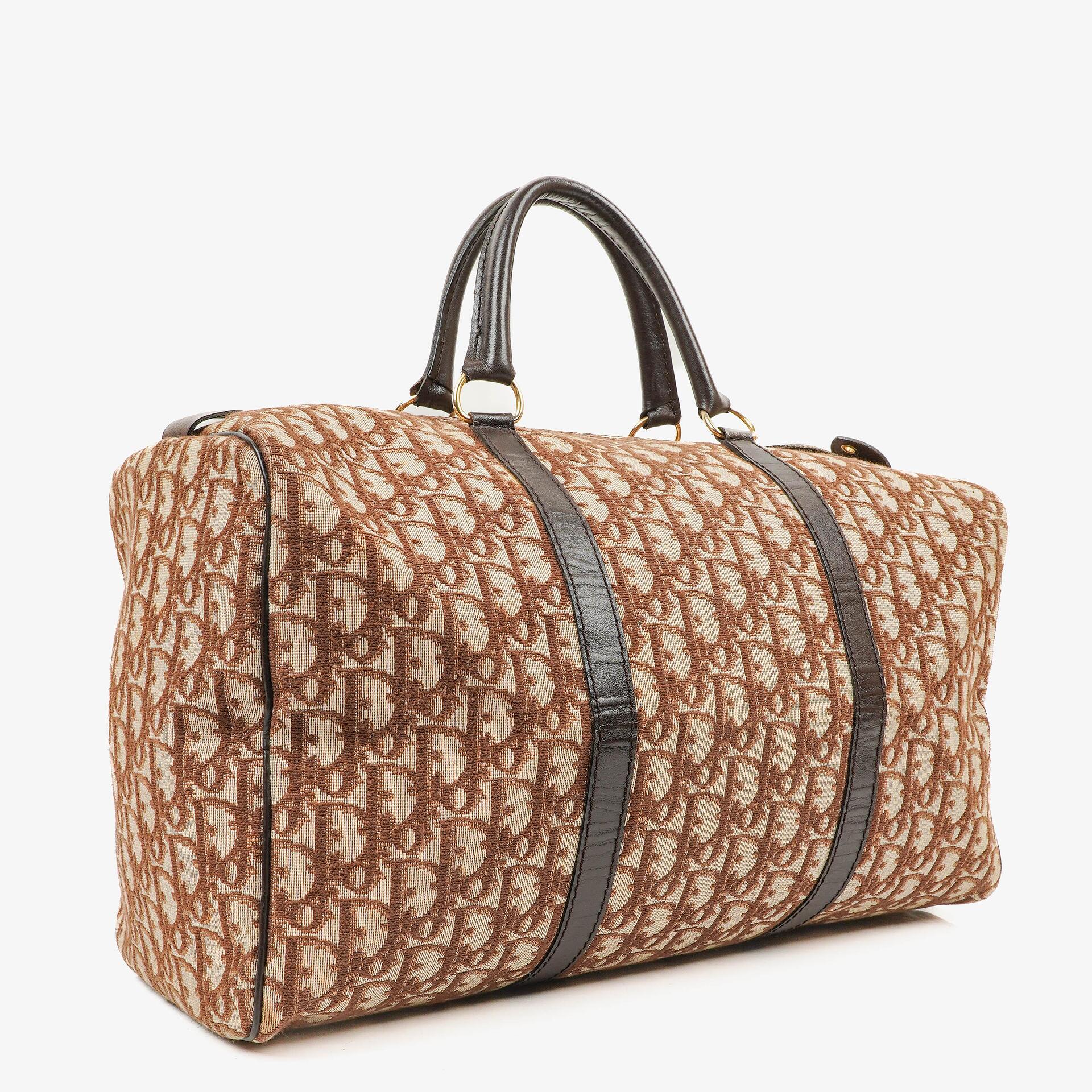 Christian Dior Trotter 40 Vintage Brown Boston Bag