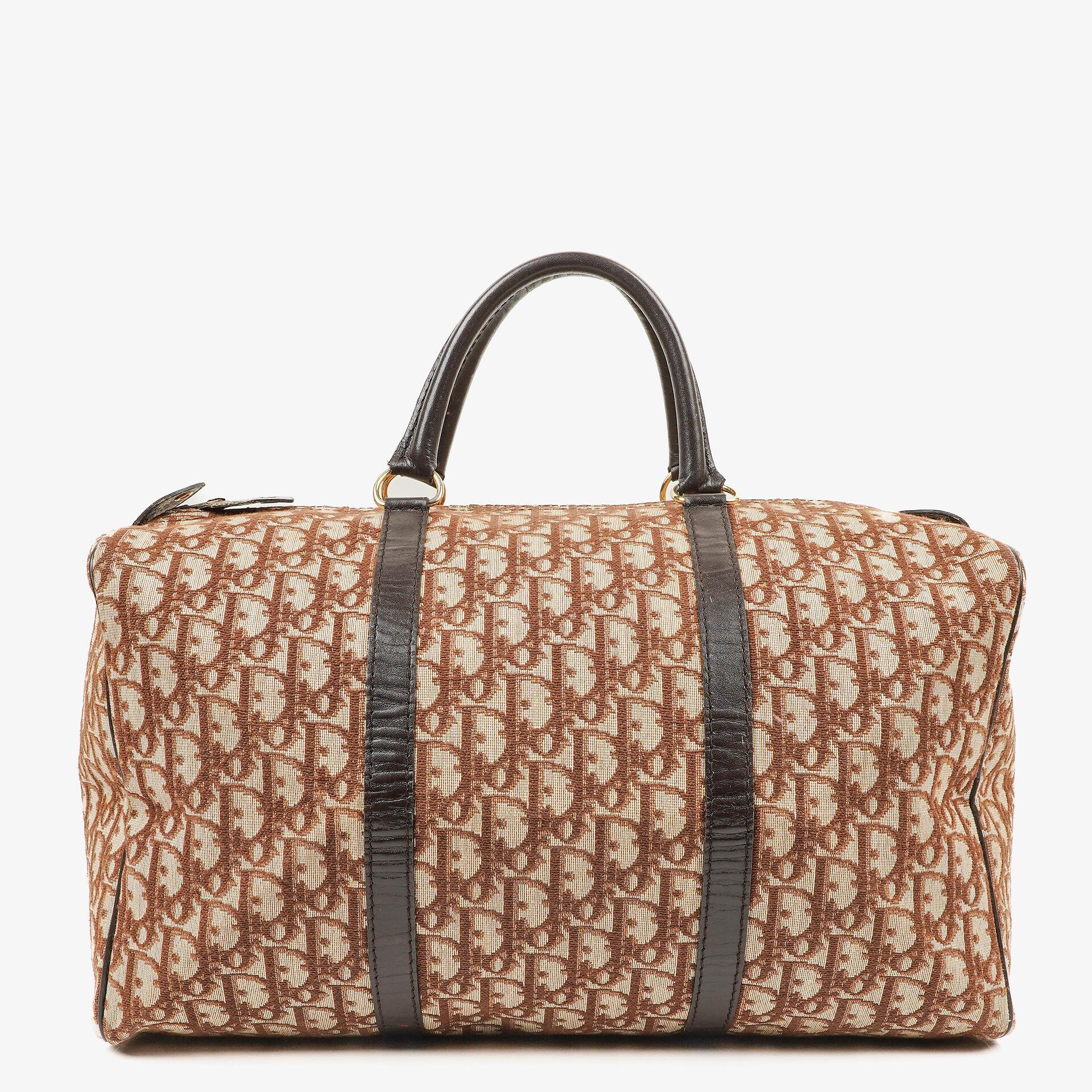 Christian Dior Trotter 40 Vintage Brown Boston Bag