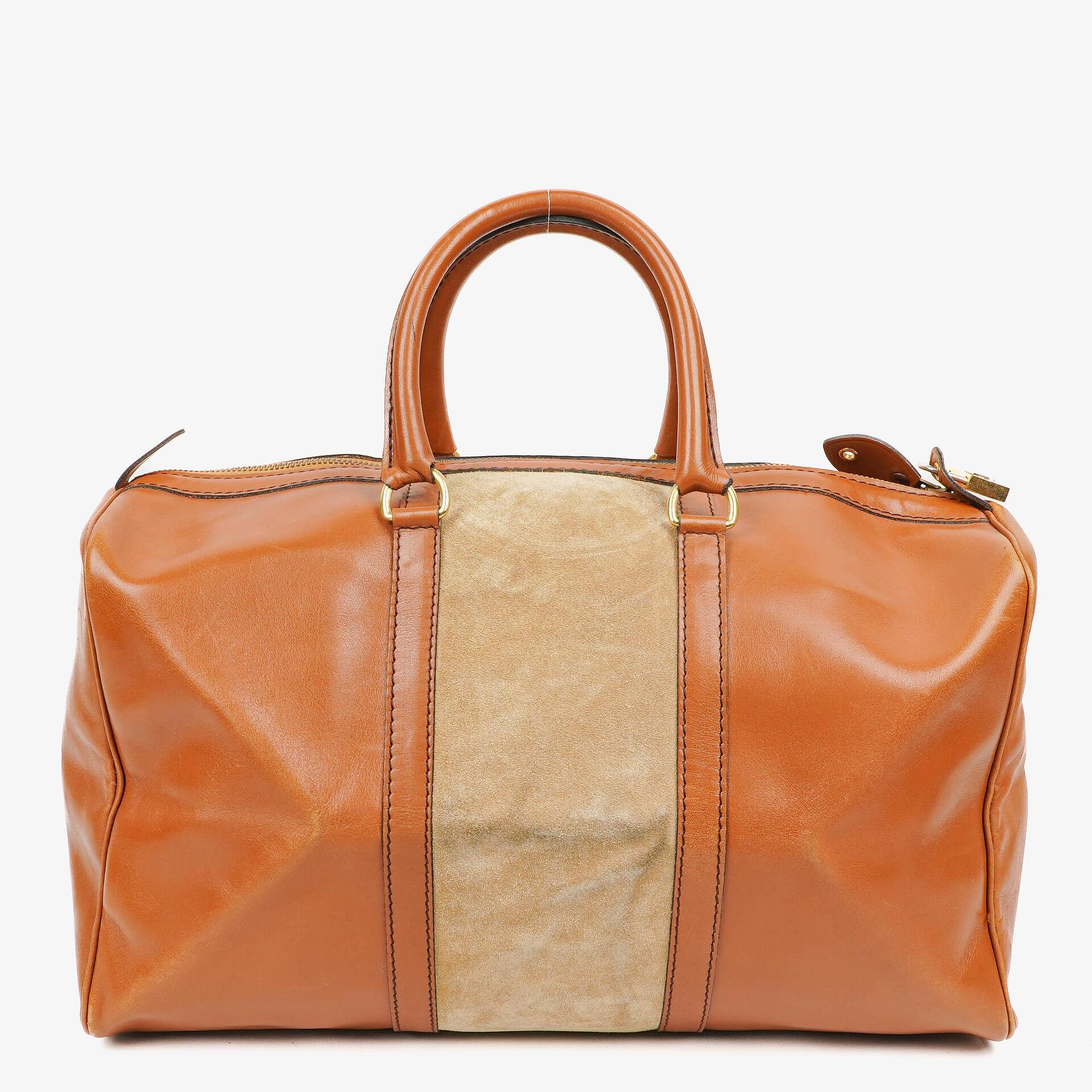 Christian Dior Vintage Boston Brown Leather Bag