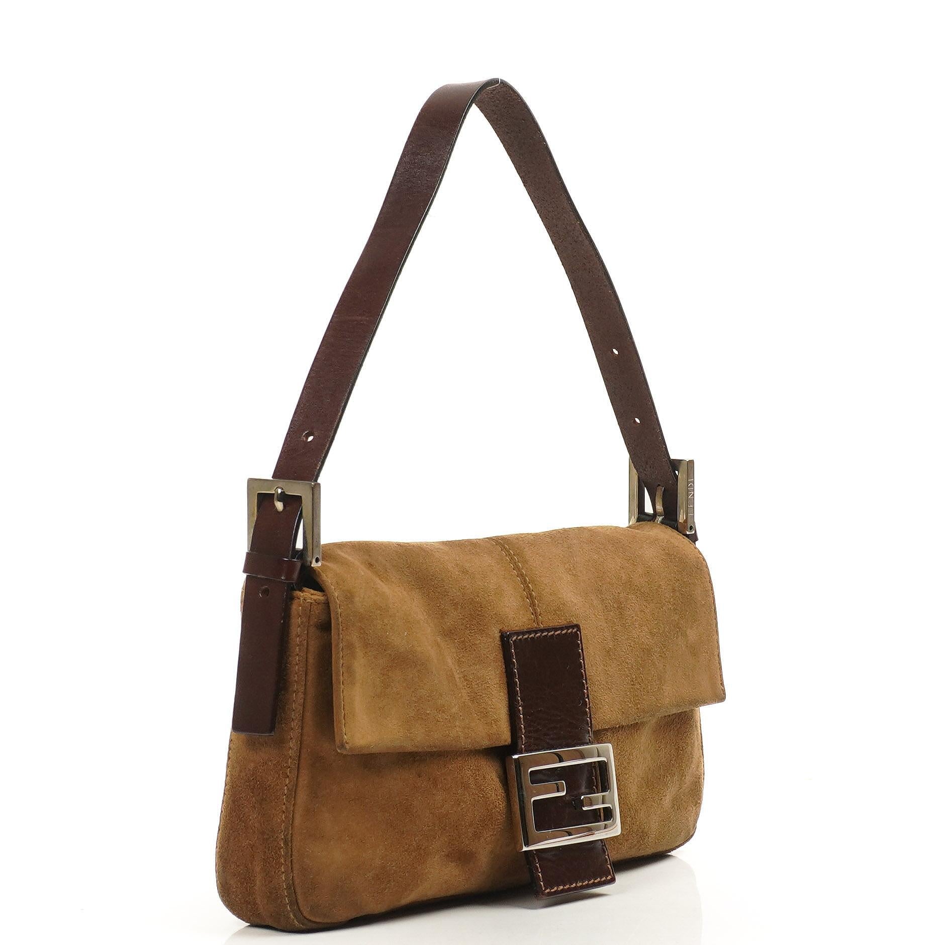 Fendi Baguette Bag Brown Suede