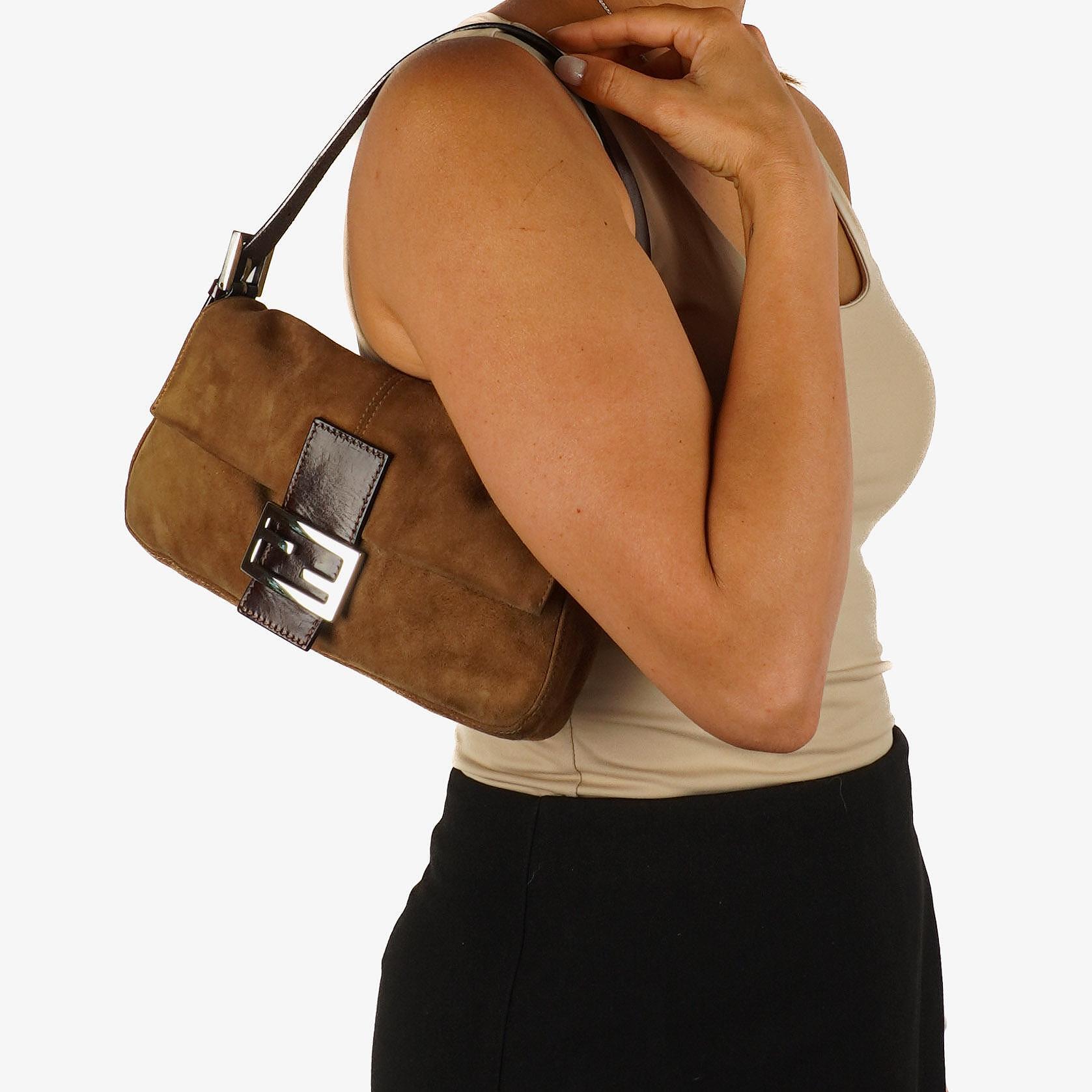 Fendi Baguette Bag Brown Suede