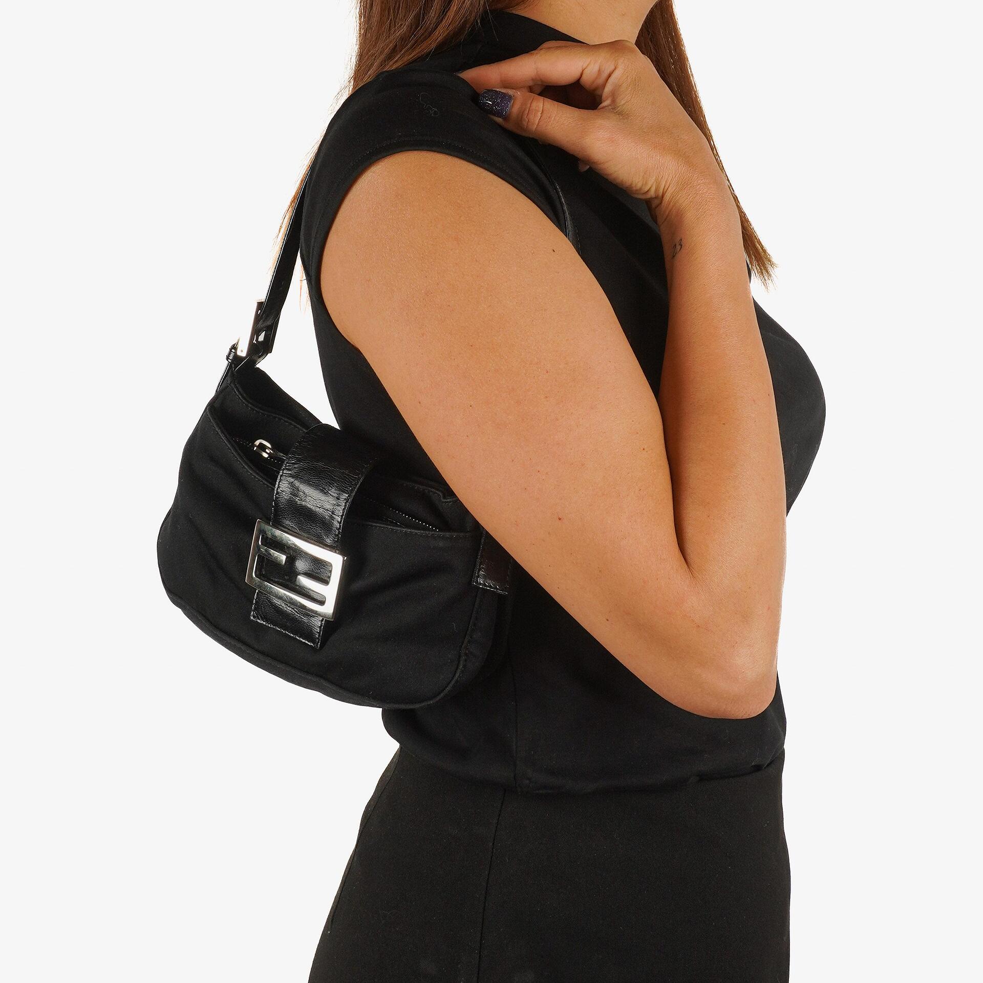 Fendi Baguette Black Neoprene Bag
