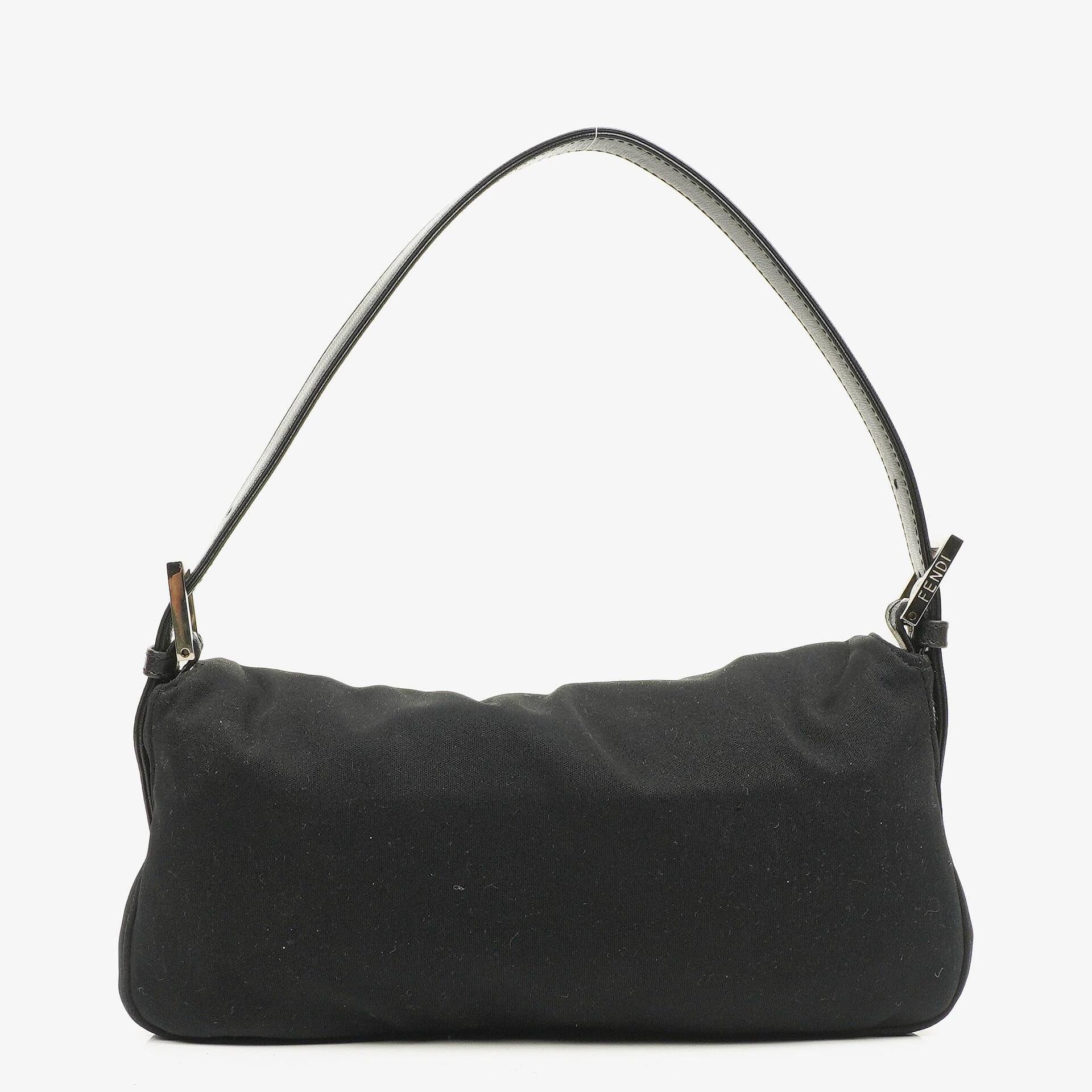 Fendi Baguette Black Neoprene Shoulder Bag