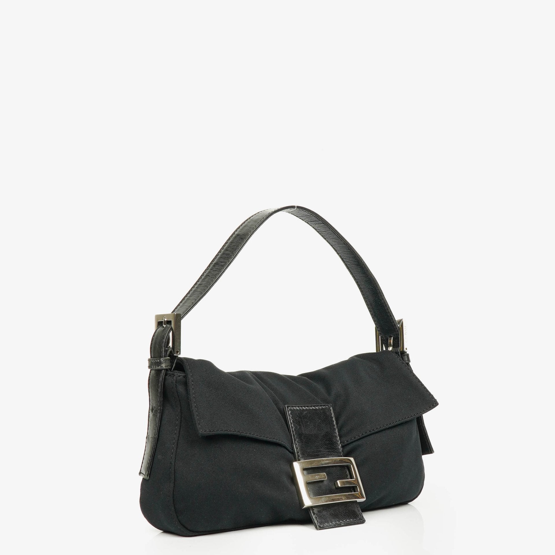 Fendi Baguette Black Neoprene Shoulder Bag