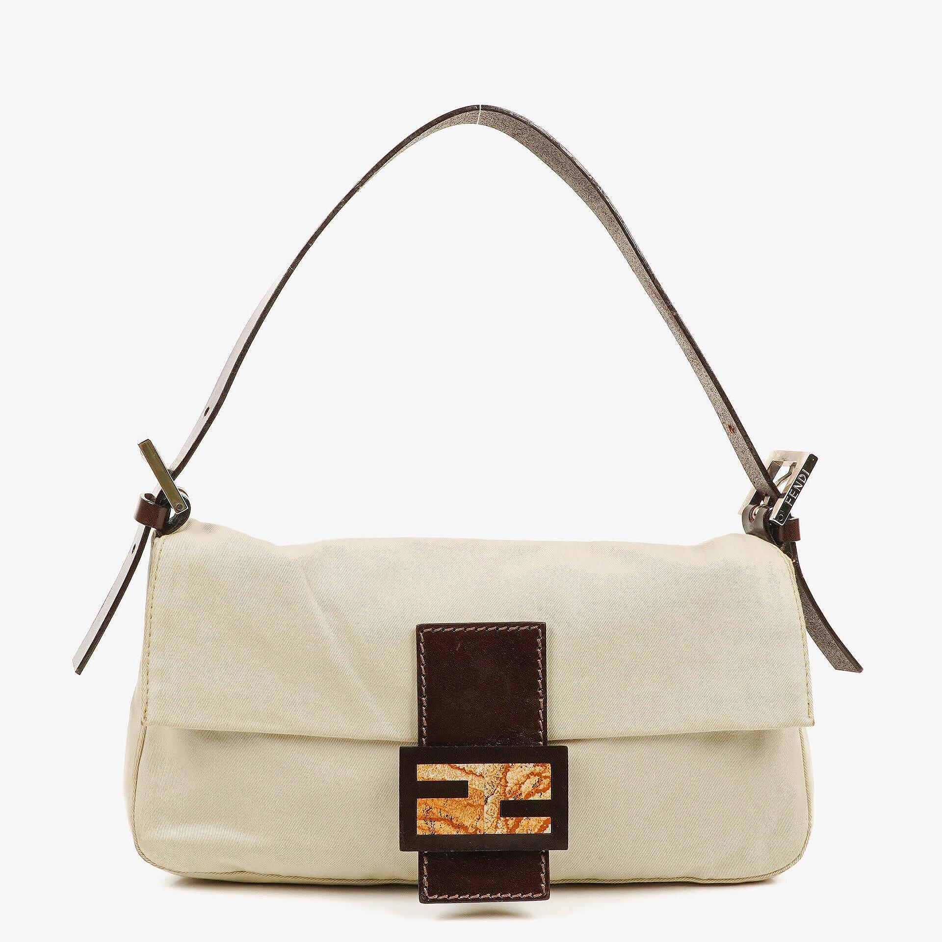 Fendi Baguette Neutral Shoulder Bag