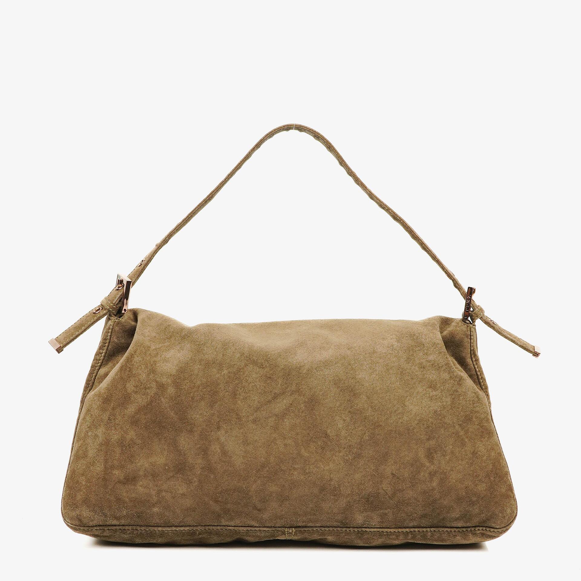 Fendi Large Mama Baguette Suede Shoulder Bag
