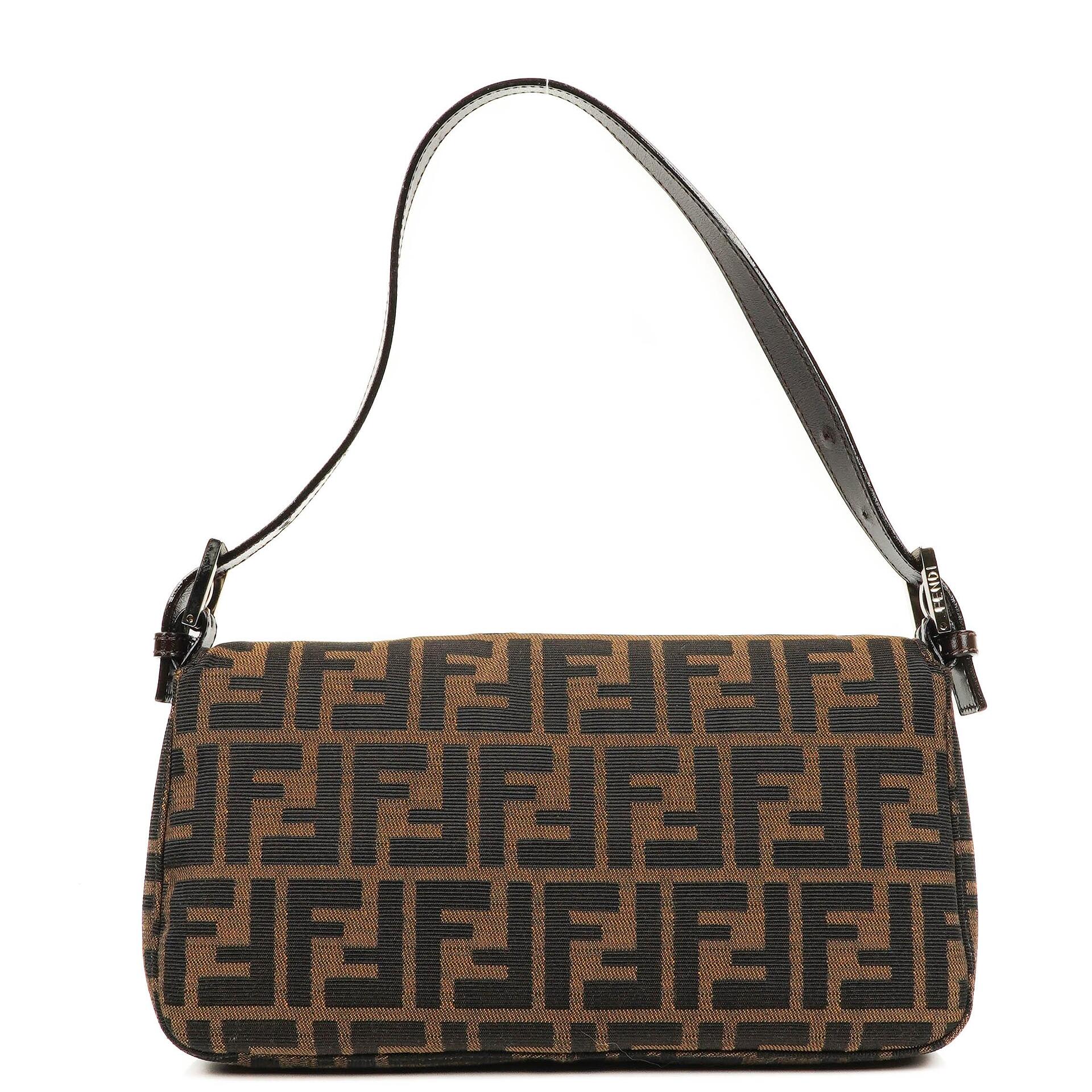 Fendi Zucca Baguette FF Shoulder Bag Brown