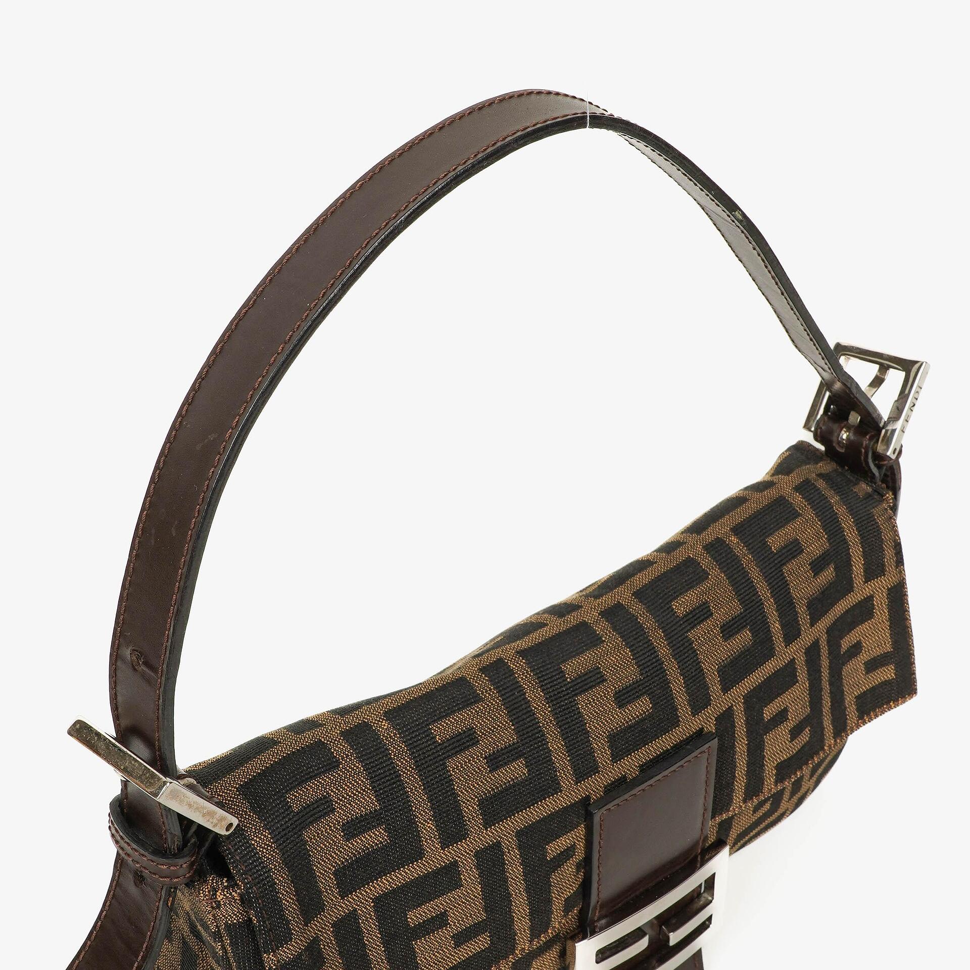 Fendi Zucca Baguette FF Shoulder Bag Brown