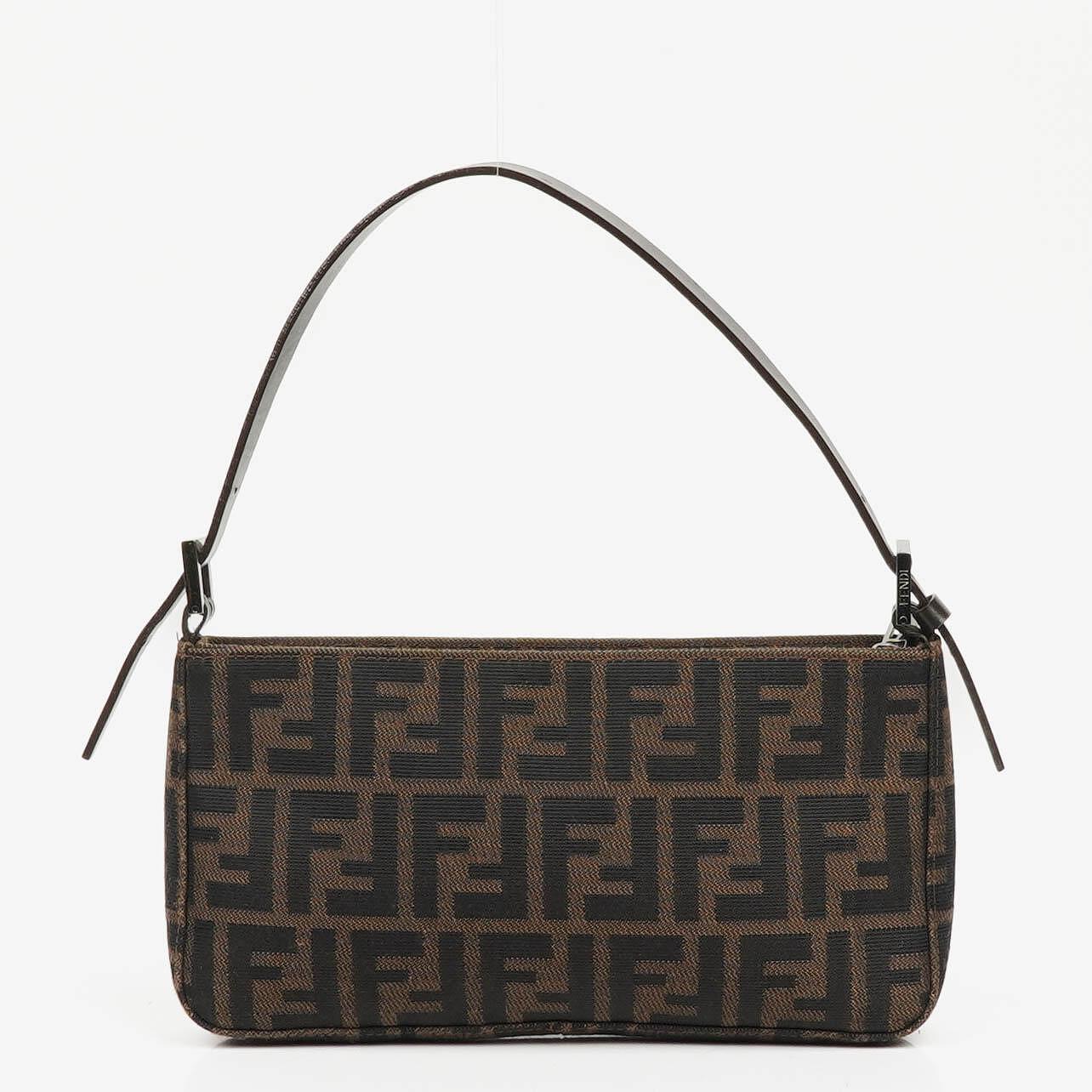 Fendi Zucca Brown Baguette Shoulder Bag