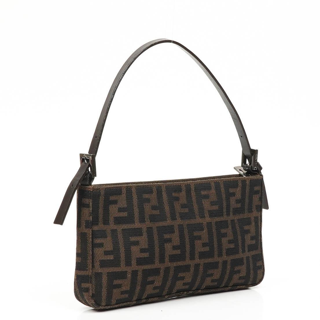 Fendi Zucca Brown Baguette Shoulder Bag