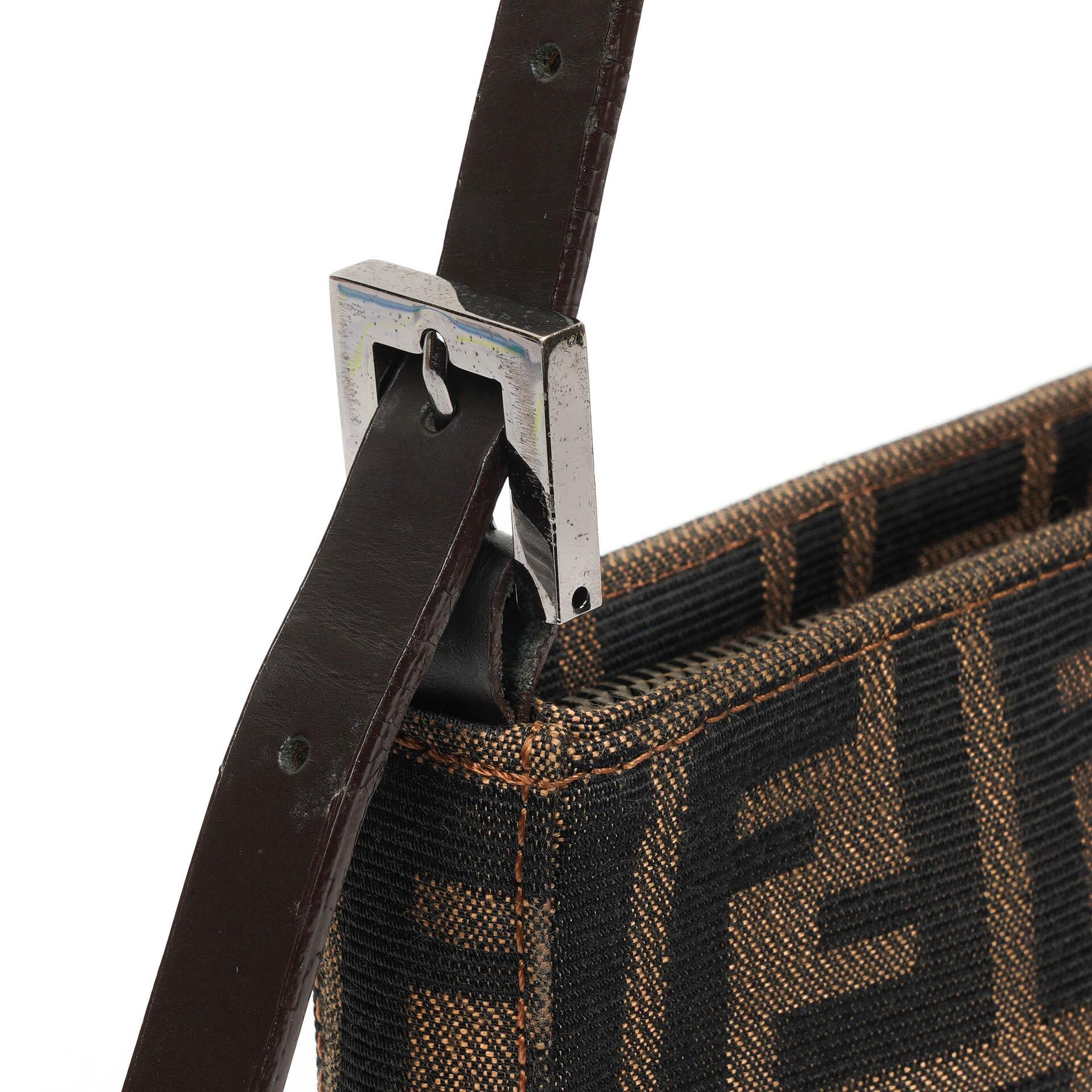 Fendi Zucca Brown Baguette Shoulder Bag