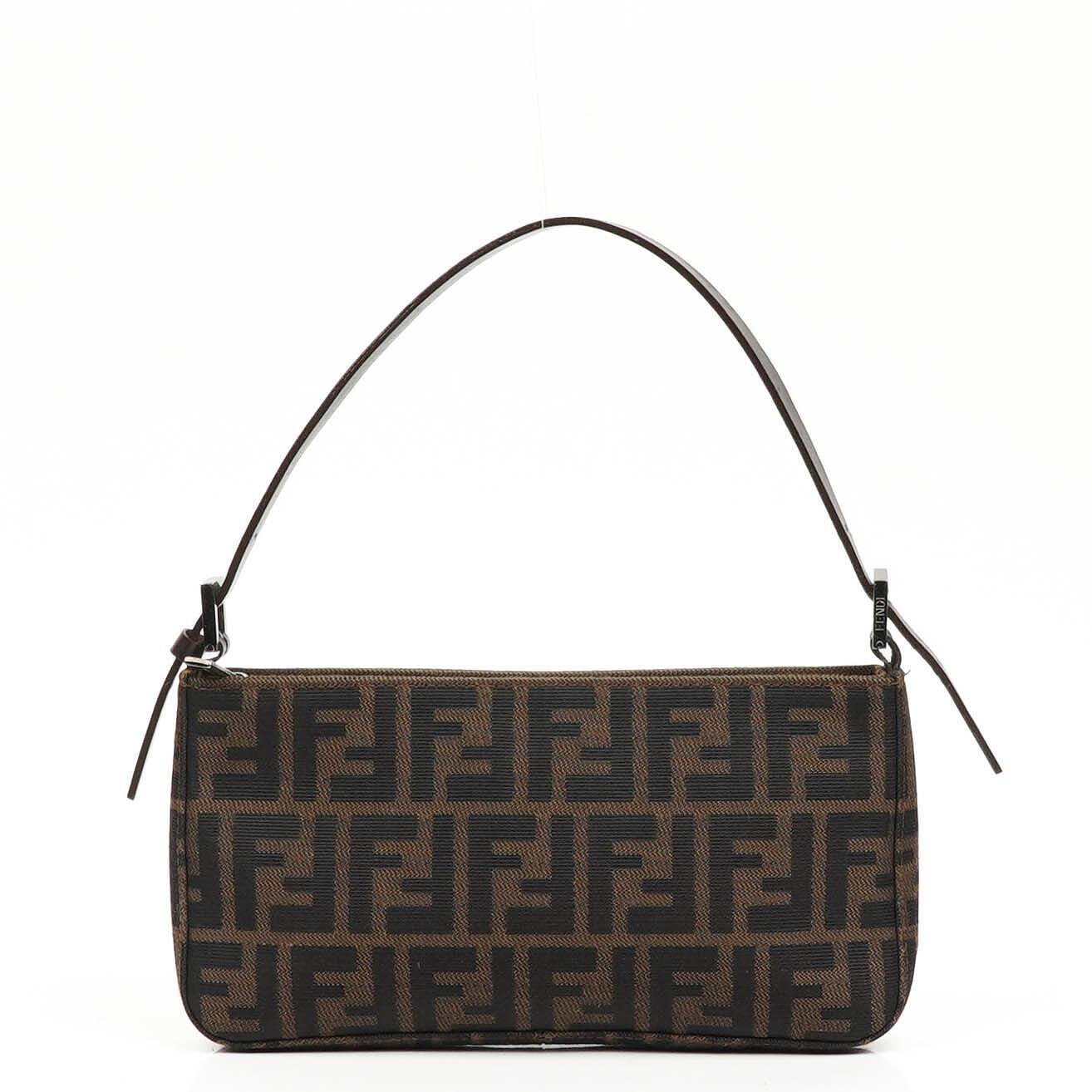 Fendi Zucca Brown Baguette Shoulder Bag