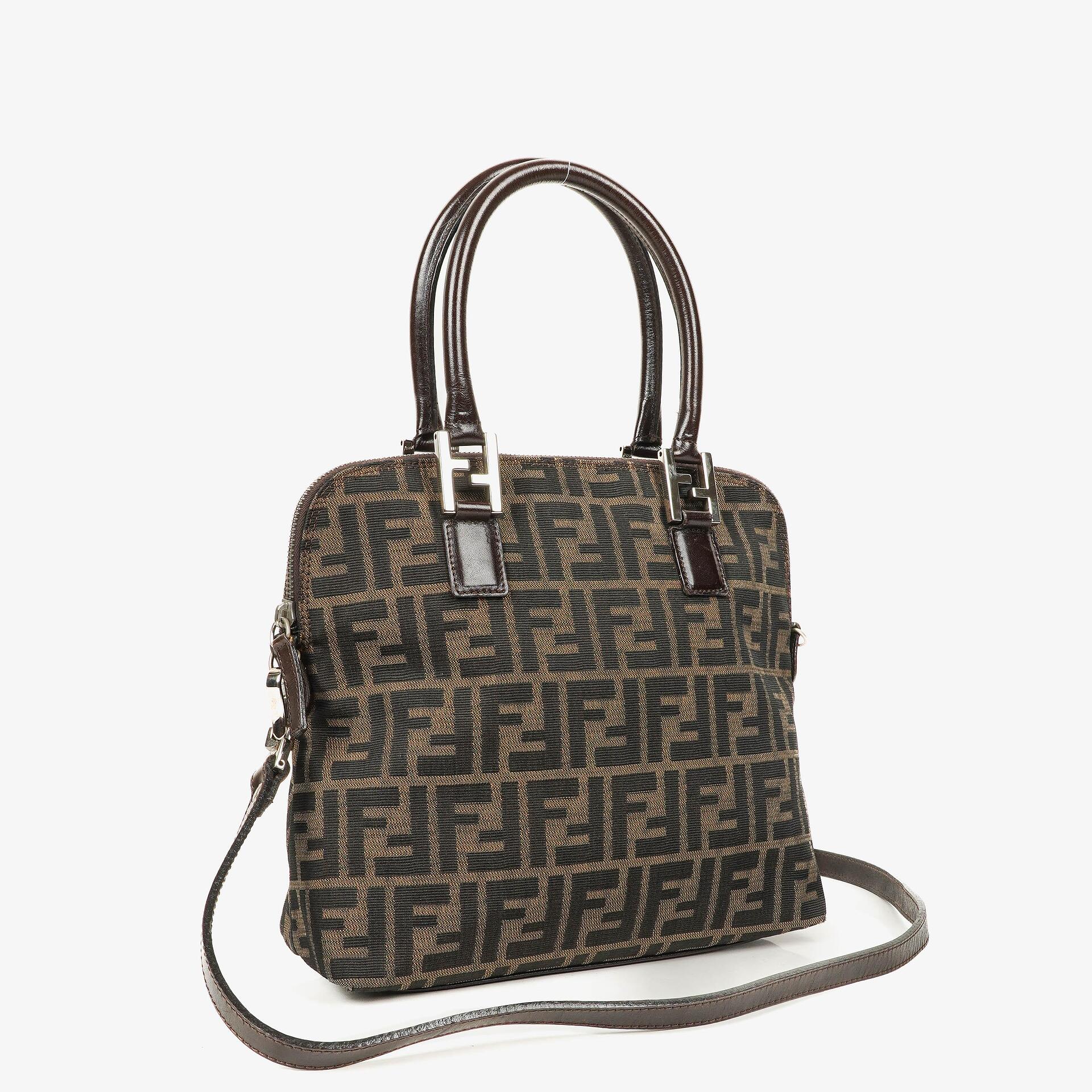Fendi Zucca Brown Top Handle Bag