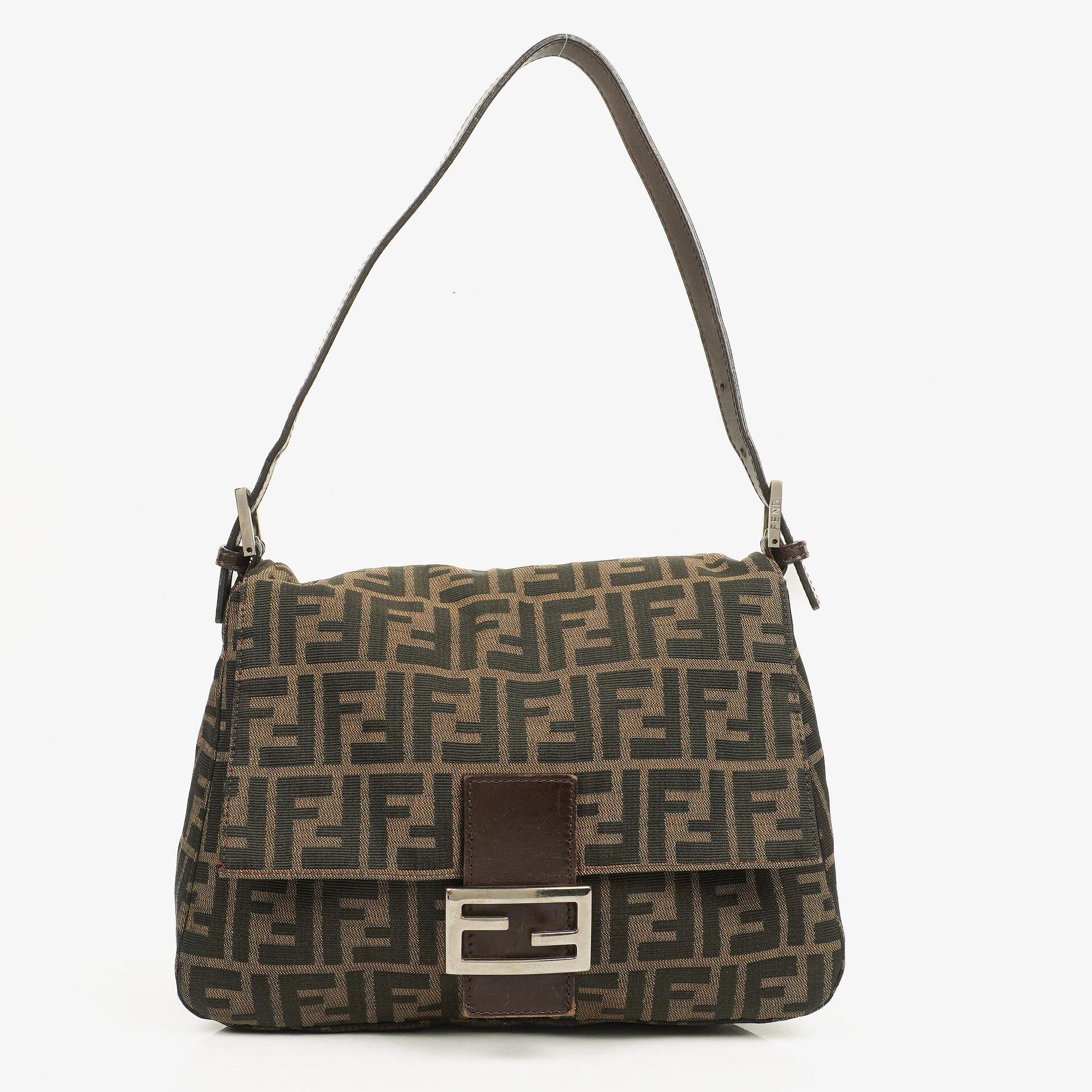 Fendi Zucca Mamma Baguette Tobacco Shoulder Bag