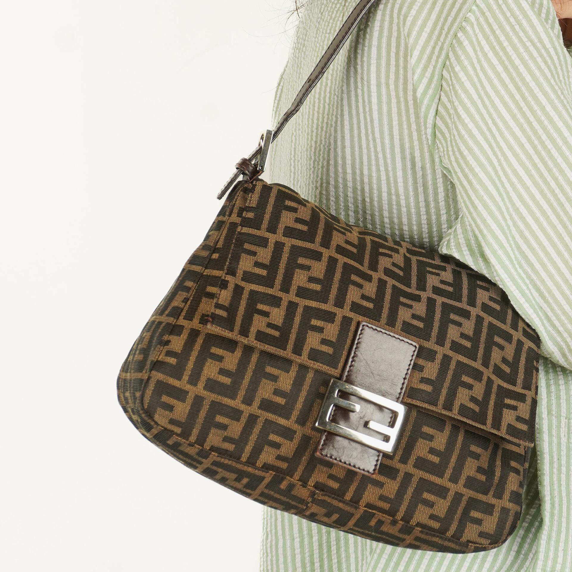 Fendi Zucca Mamma Baguette Tobacco Shoulder Bag