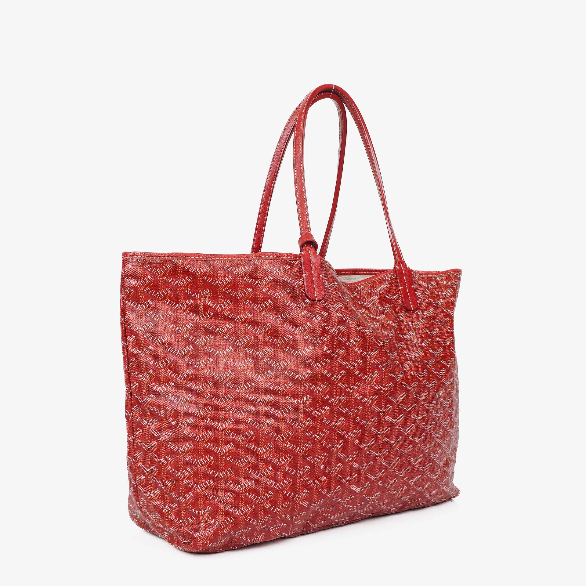 Goyard Saint Louis Red Chevron Print Coated Canvas Tote Bag