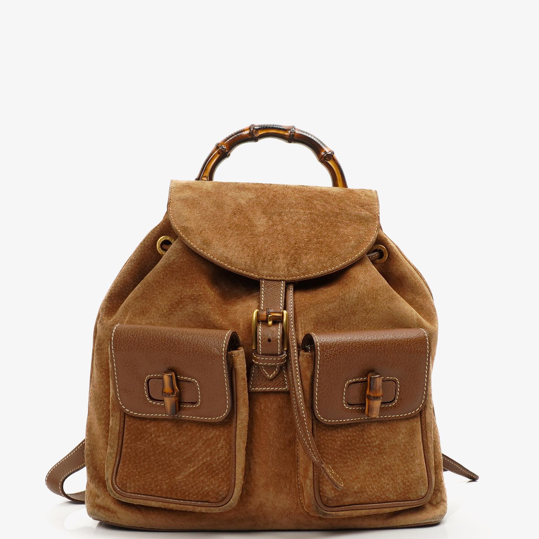 Pre-Owned Gucci Bamboo Backpack Brown Suede And Leather – PLAMEXS