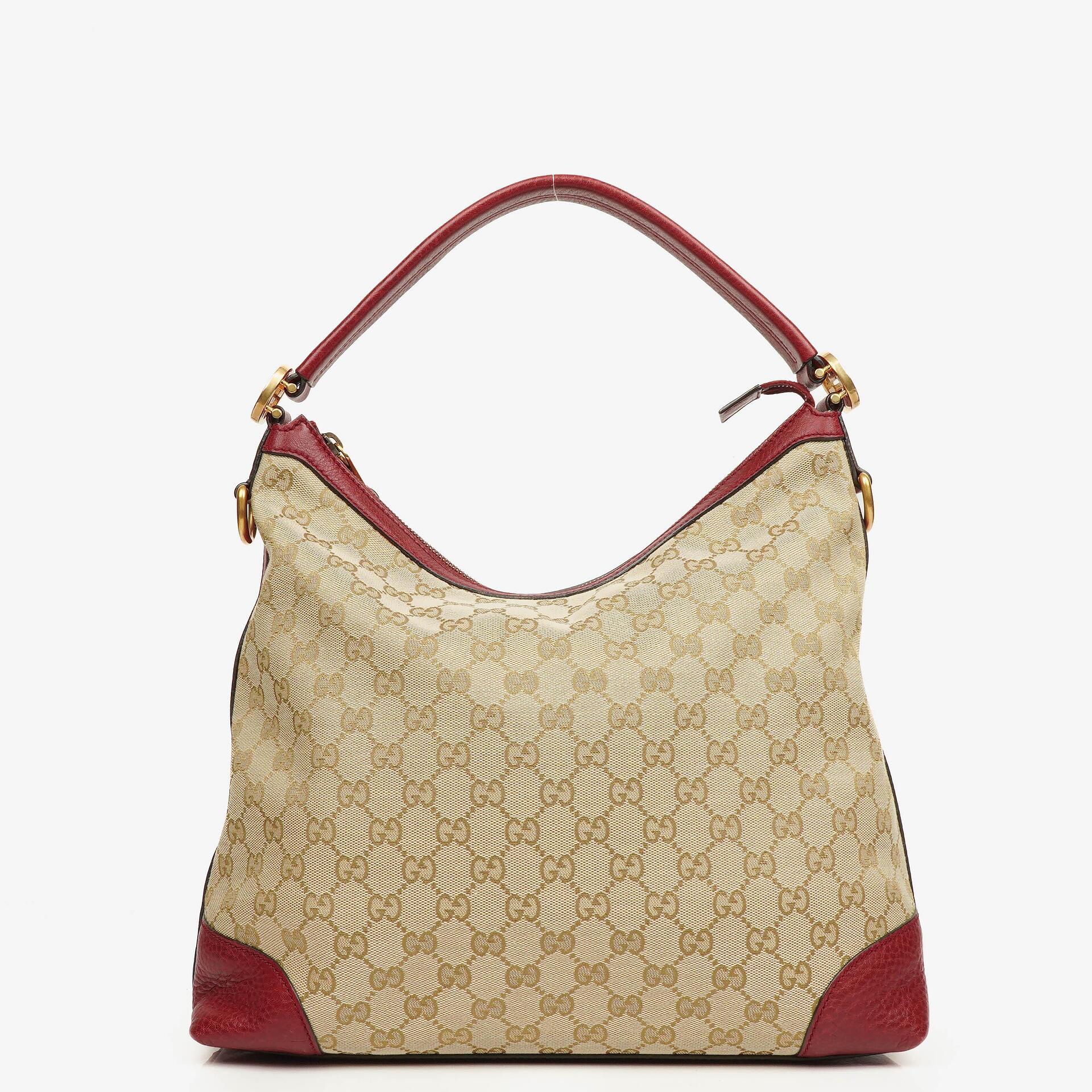 Gucci Beige/Red GG Canvas Miss GG Original Hobo Bag