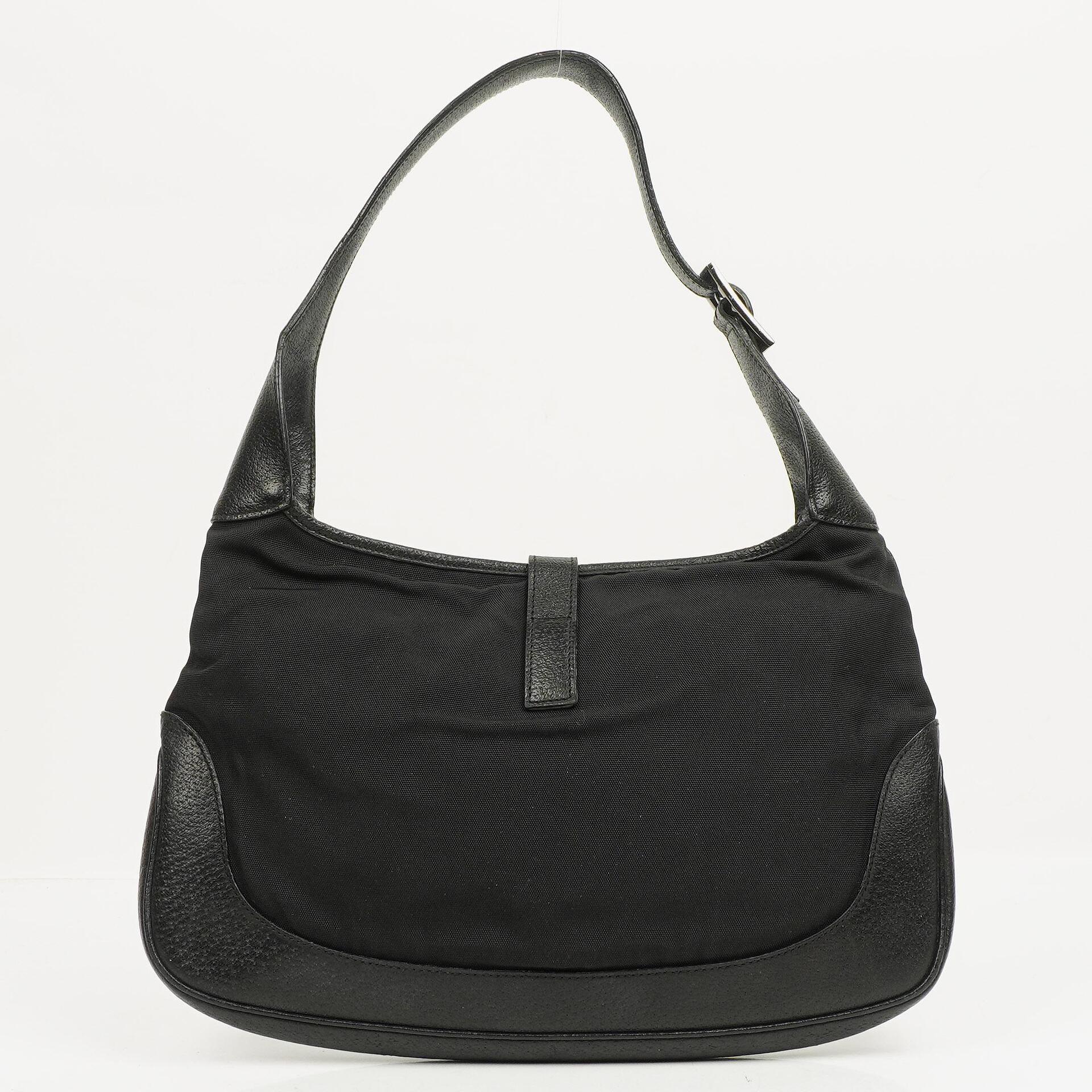 Gucci Black Canvas And Leather Jackie Medium Vintage Shoulder Bag