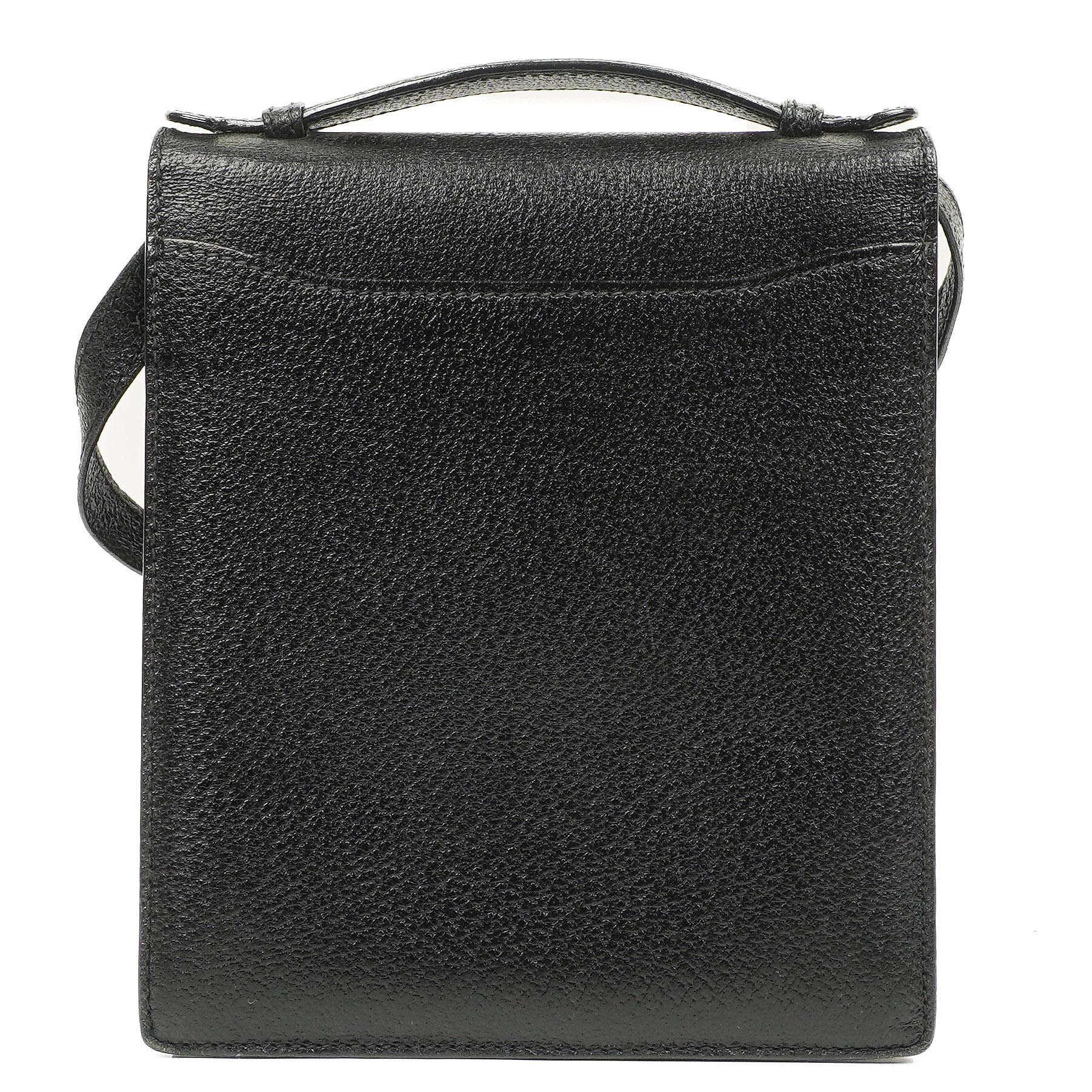 Gucci Black Grained Leather Shoulder Bag