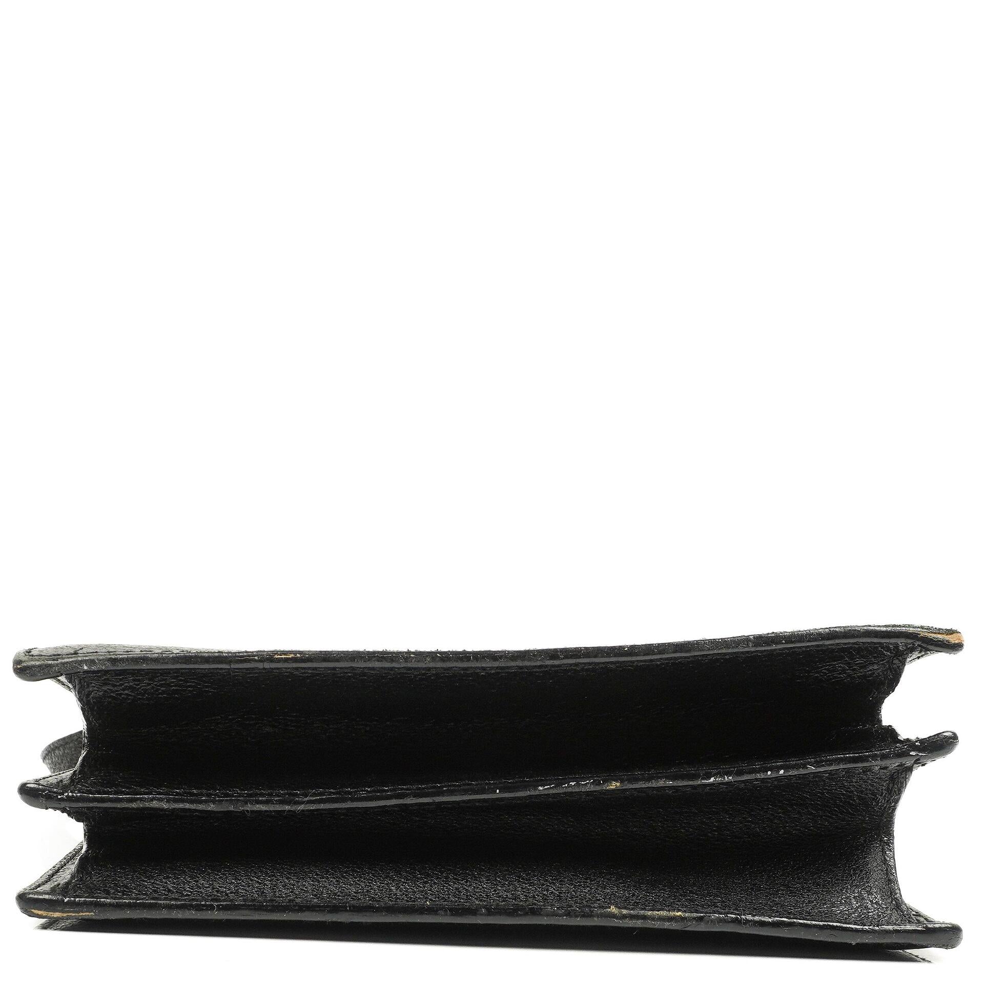 Gucci Black Grained Leather Shoulder Bag