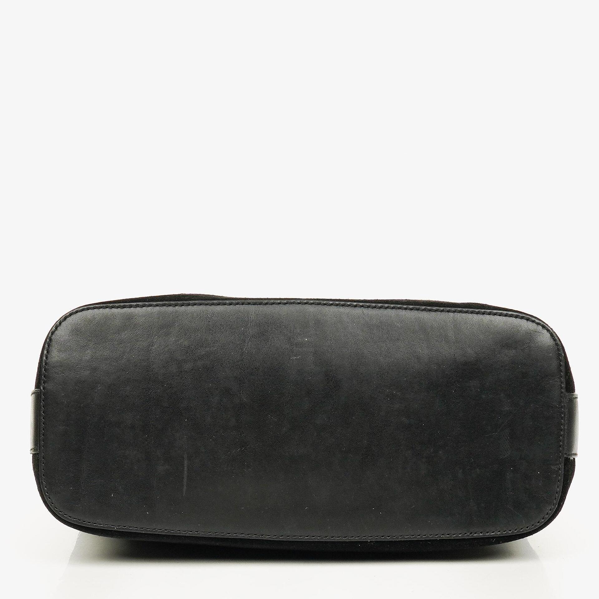 Gucci Black Suede And Leather Shoulder Hobo Bag