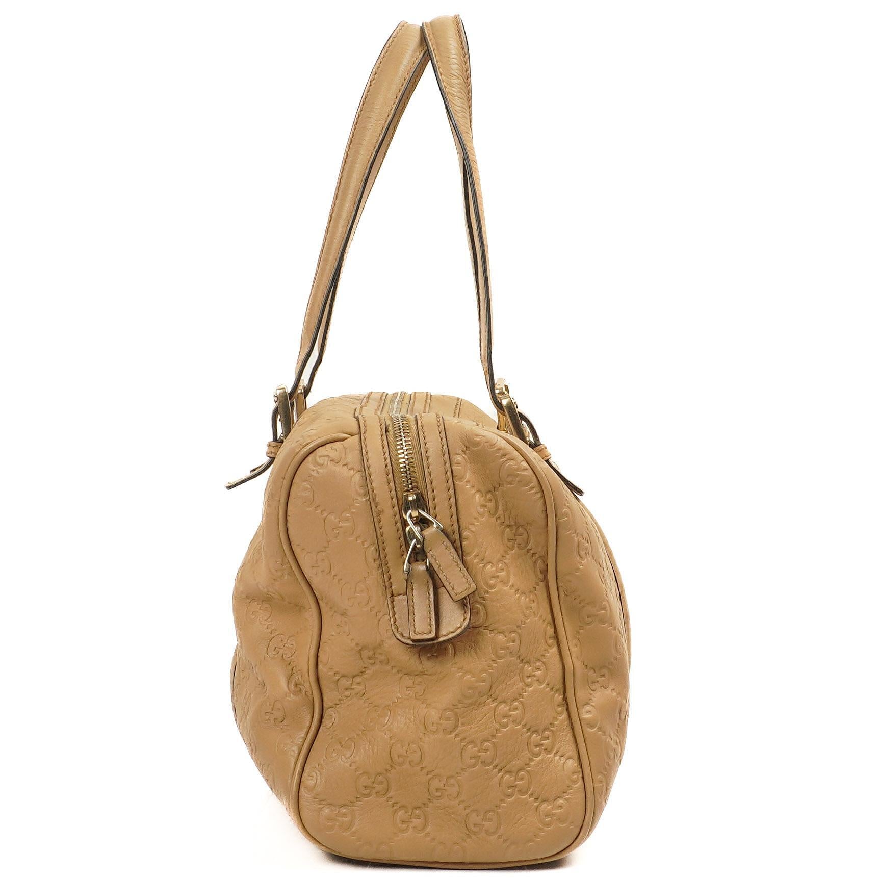 Gucci Britt Beige Guccissima Leather Boston Bag