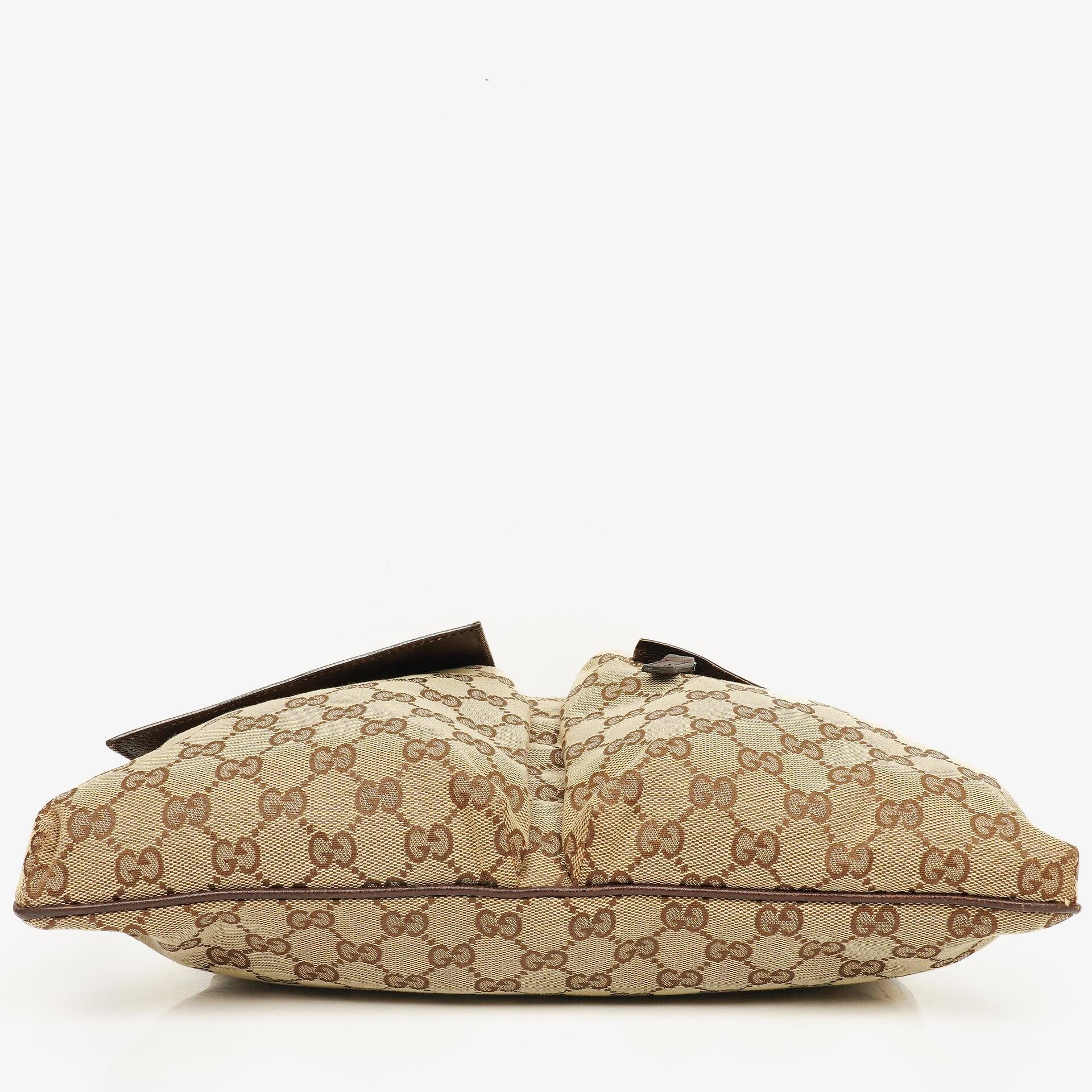 Gucci GG Canvas Double Pocket Web Messenger Bag