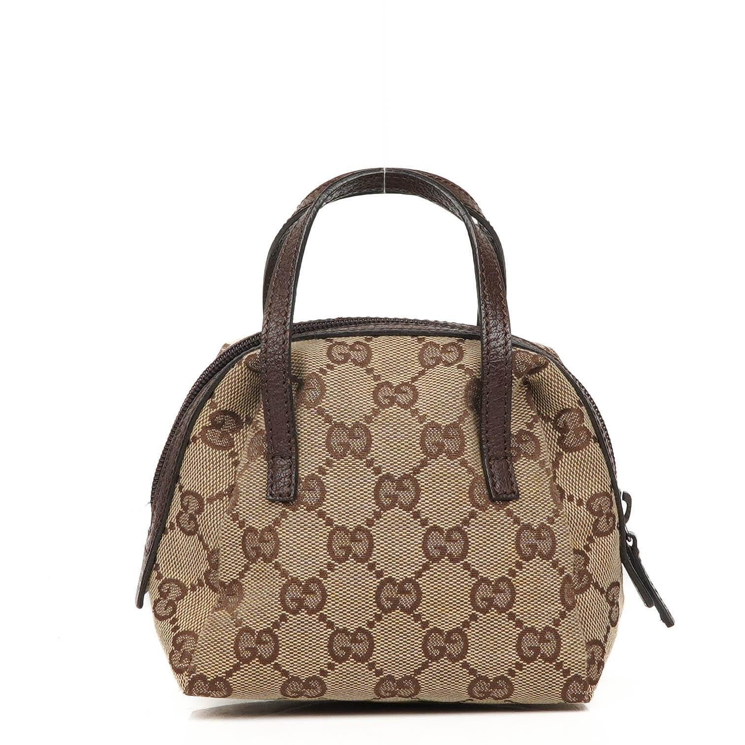 Gucci GG Monogram Beige And Brown Balthus Small Cosmetic Pouch