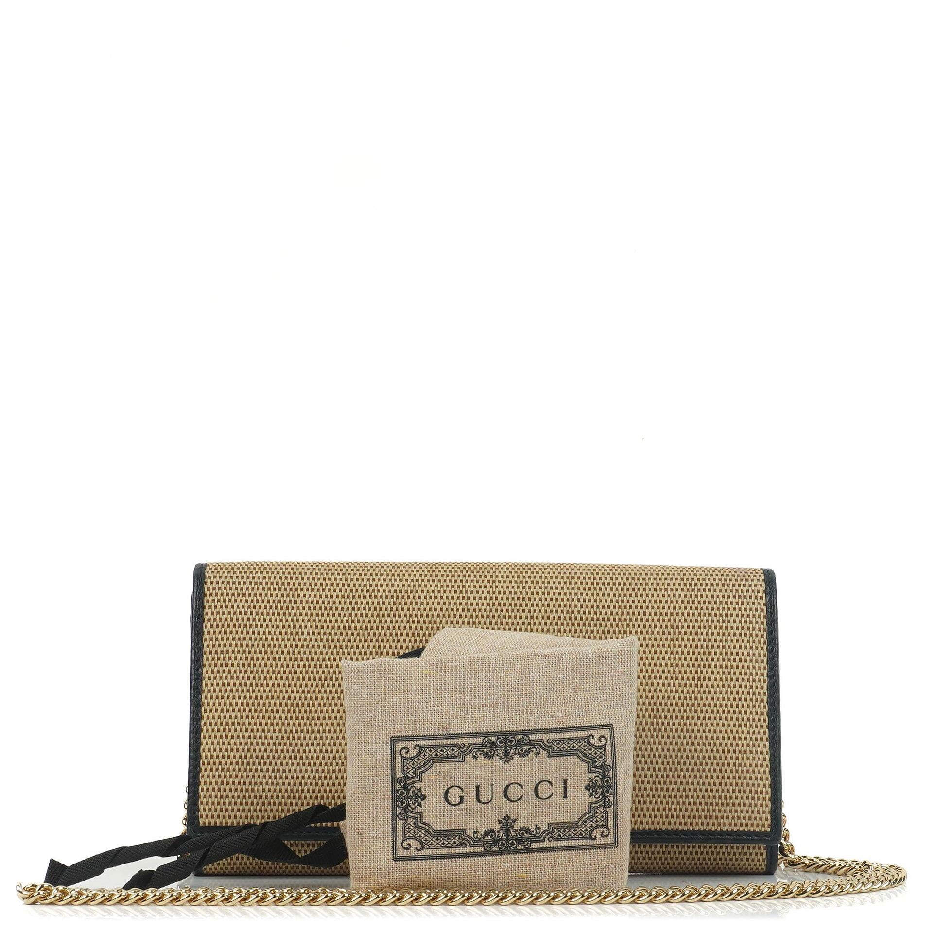 Gucci Horsebit 1955 Canvas Wallet on Chain