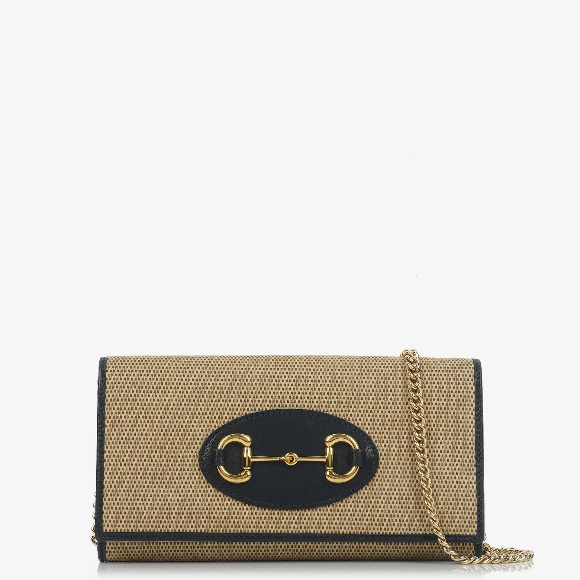 Gucci Horsebit 1955 Canvas Wallet on Chain