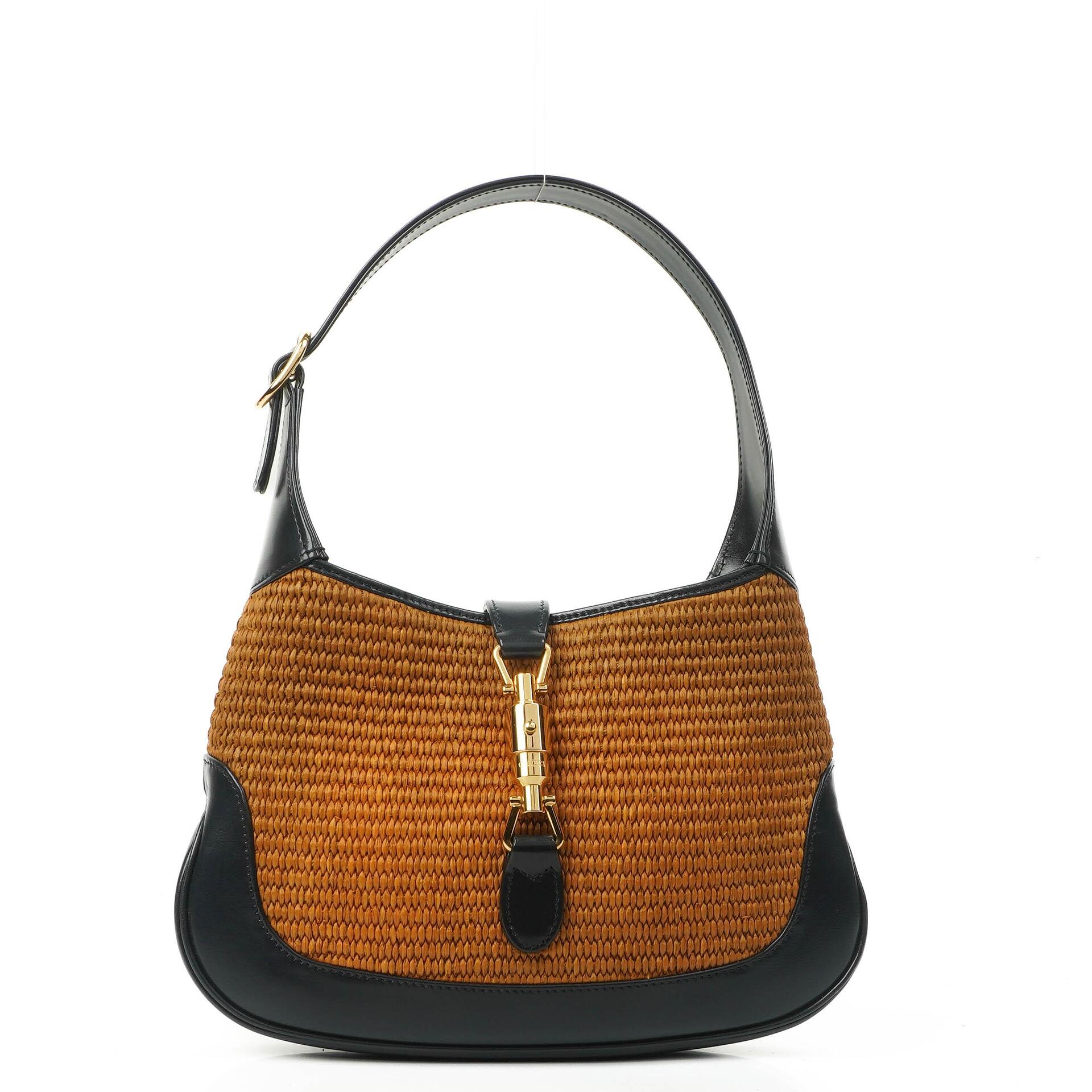 Gucci Jackie 1961 Small Straw and Leather Hobo bag