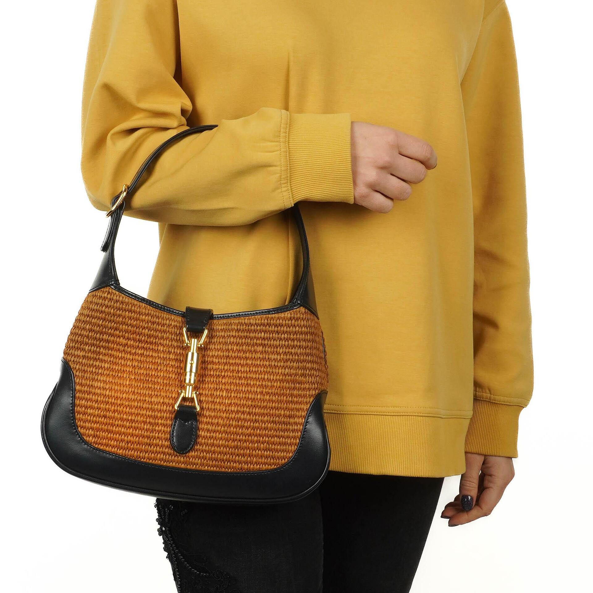 Gucci Jackie 1961 Small Straw and Leather Hobo bag