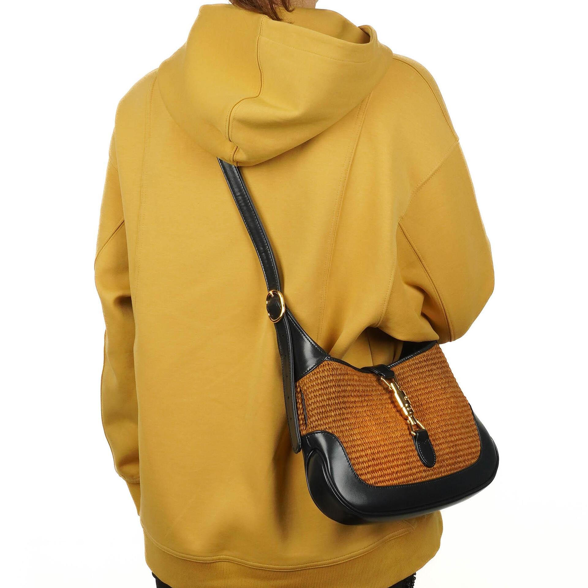 Gucci Jackie 1961 Small Straw and Leather Hobo bag