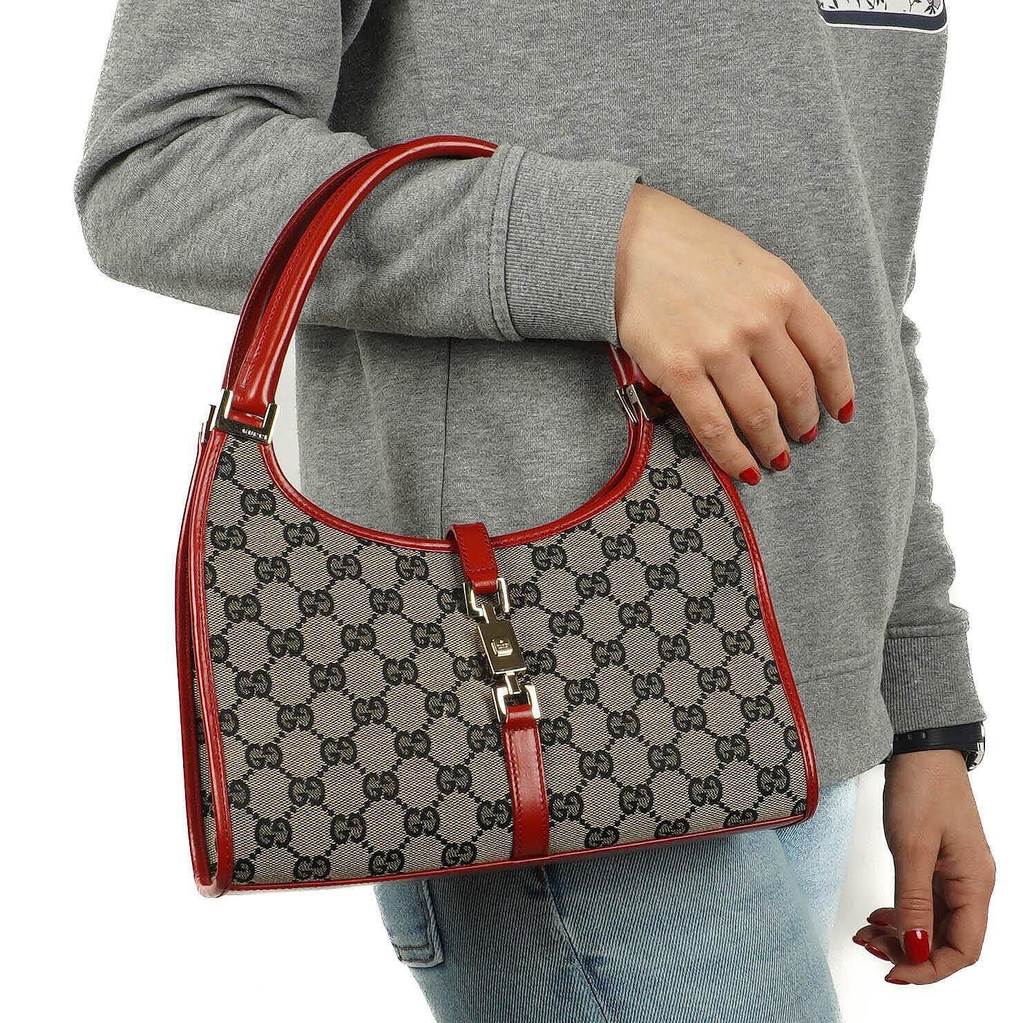 Gucci Jackie Bardot GG Canvas Shoulder Bag