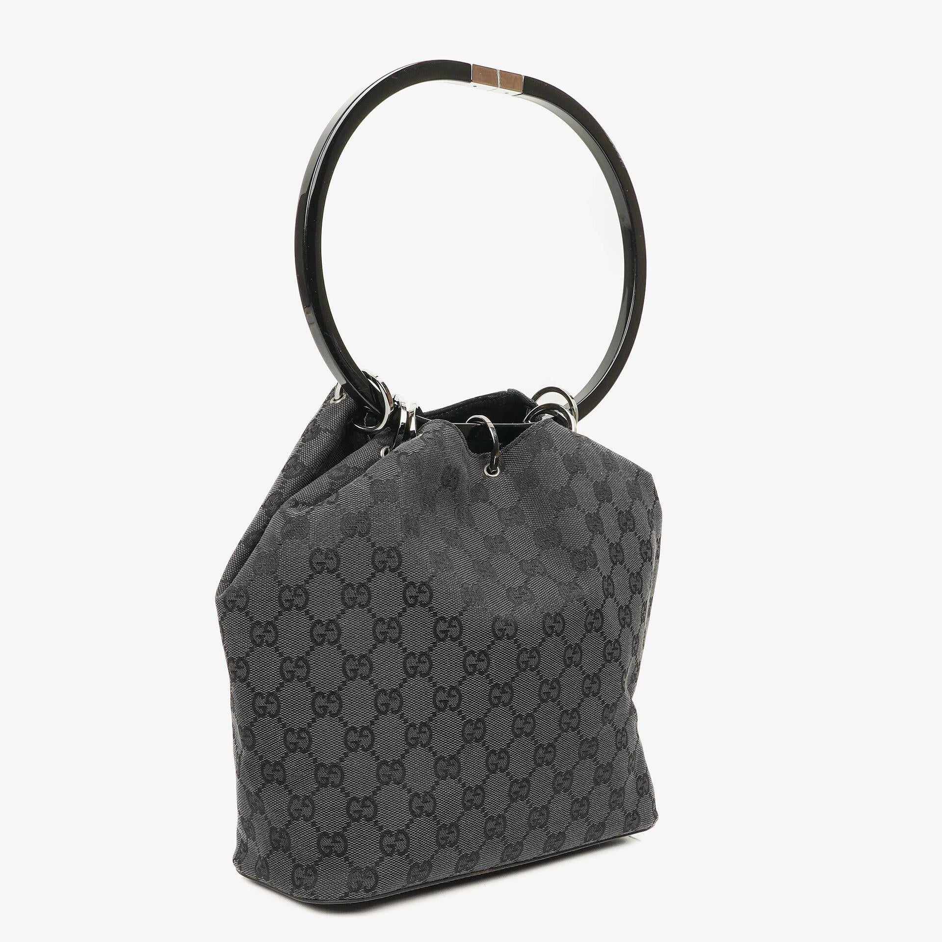 Gucci Loop Bucket Monogram Tote Black