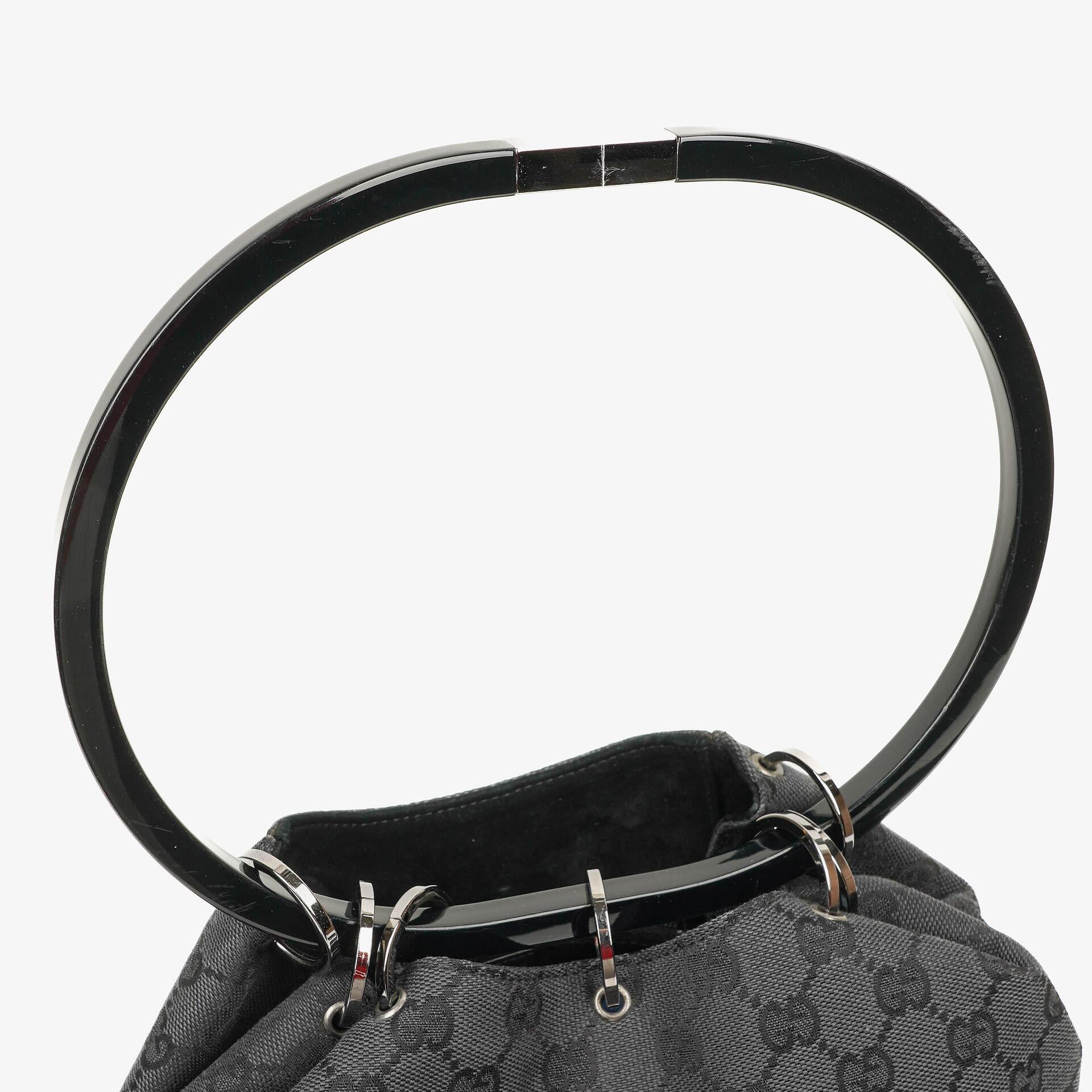 Gucci Loop Bucket Monogram Tote Black