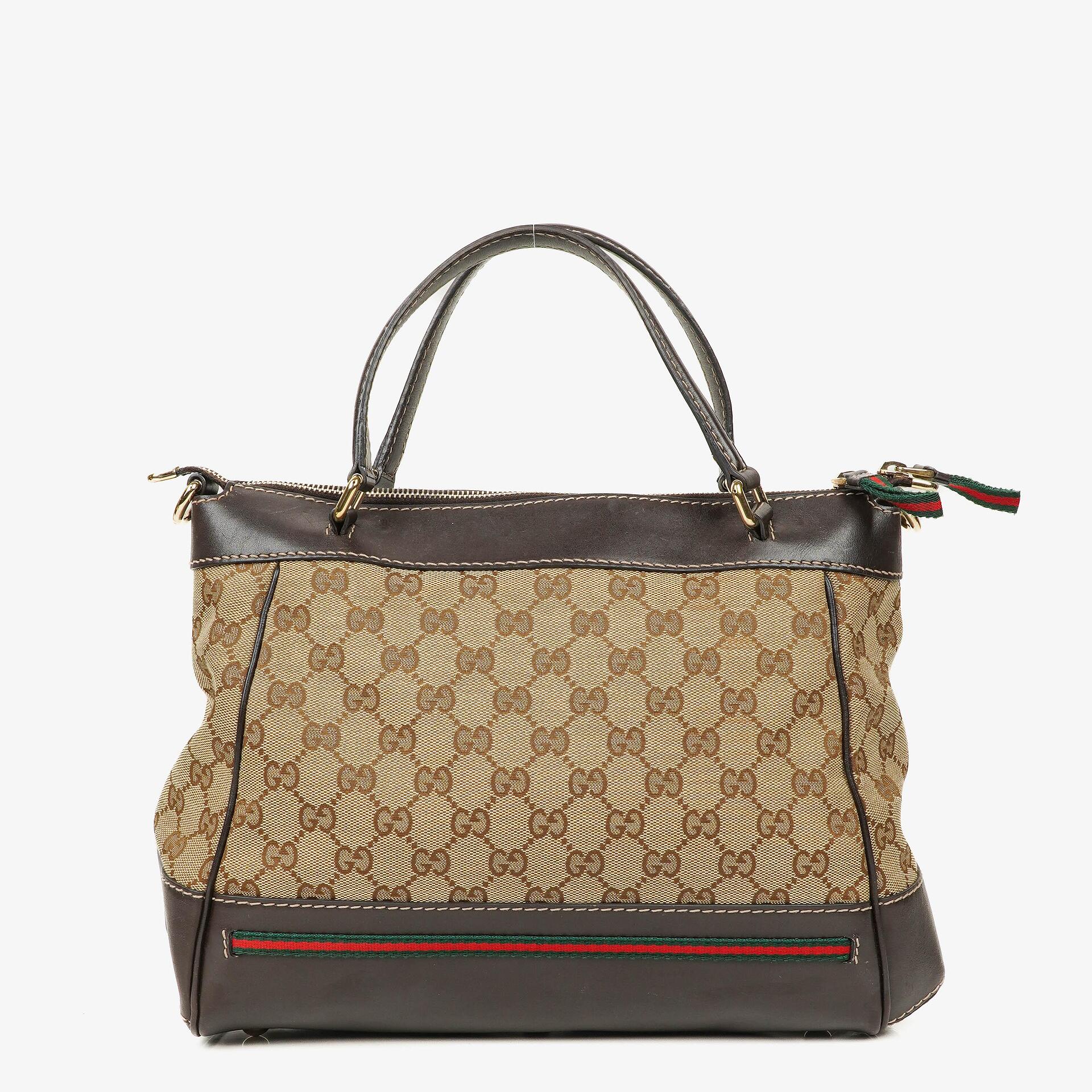 Gucci Mayfair Bow Beige GG Canvas Top Handle Bag