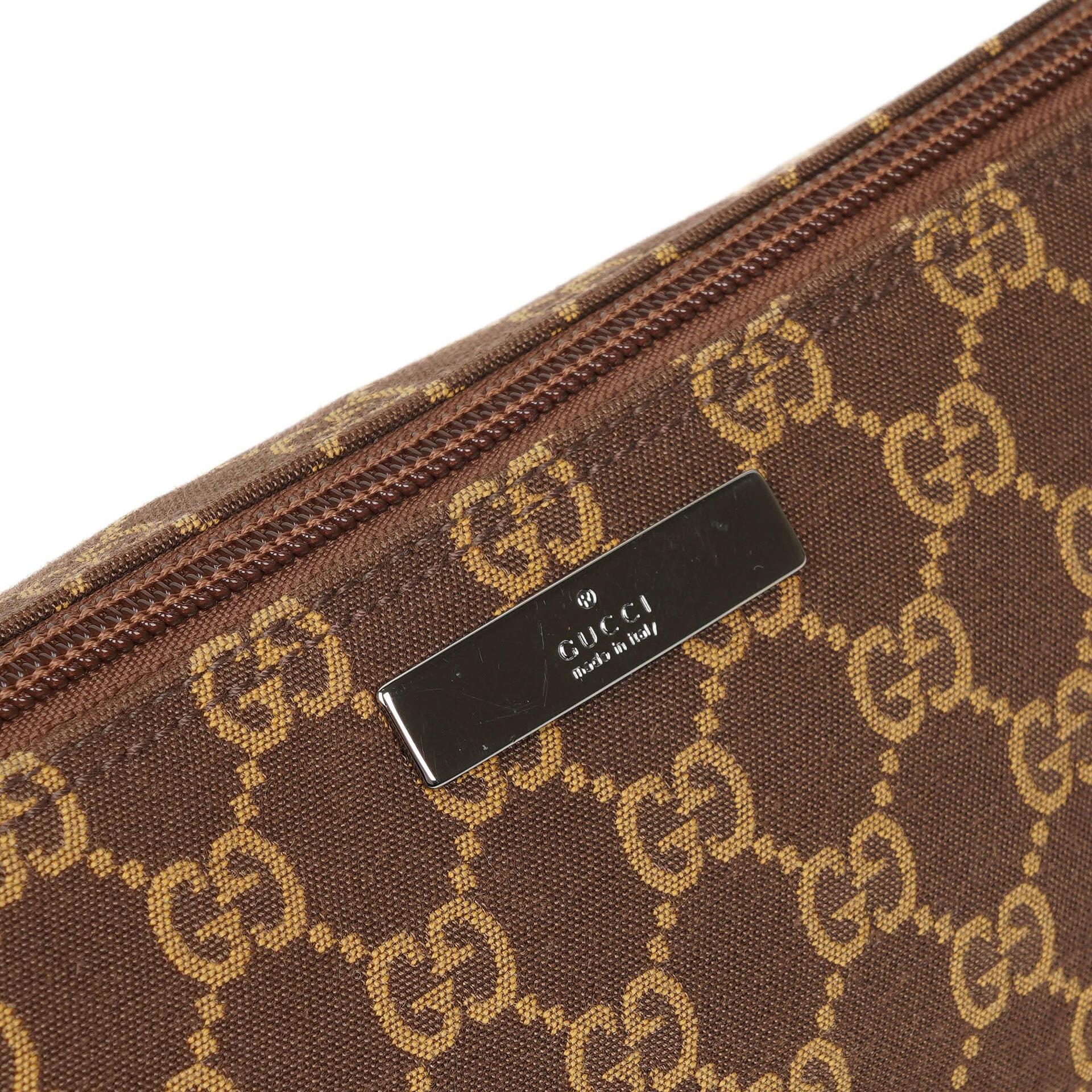 Gucci Mini Baguette GG Monogram Pochette Boat Brown/Beige Bag