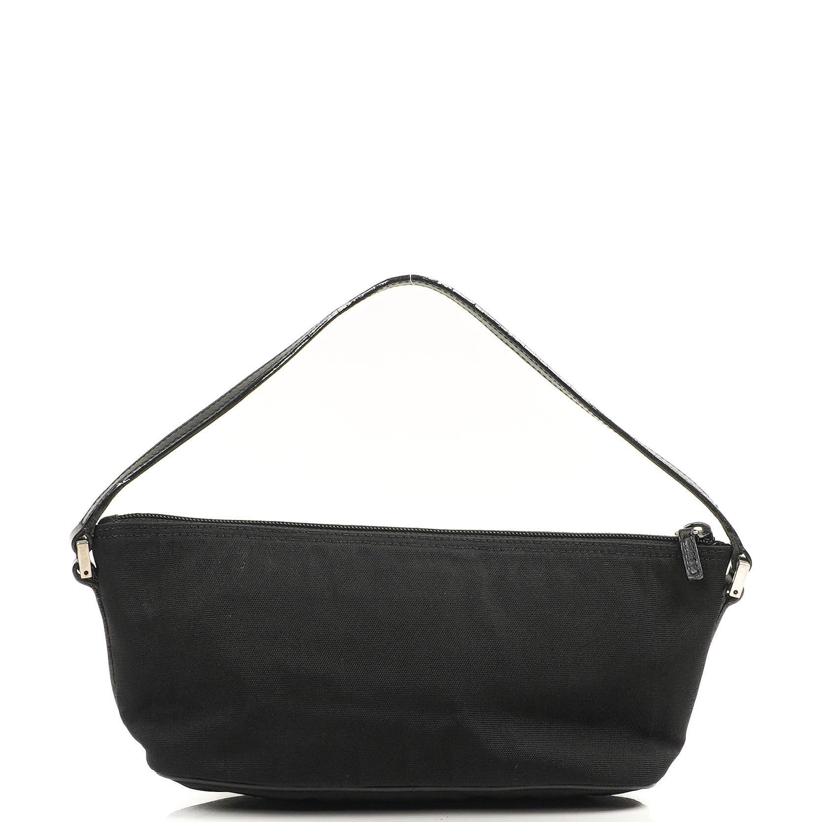Gucci Mini Baguette Pochette Boat Black Canvas Bag