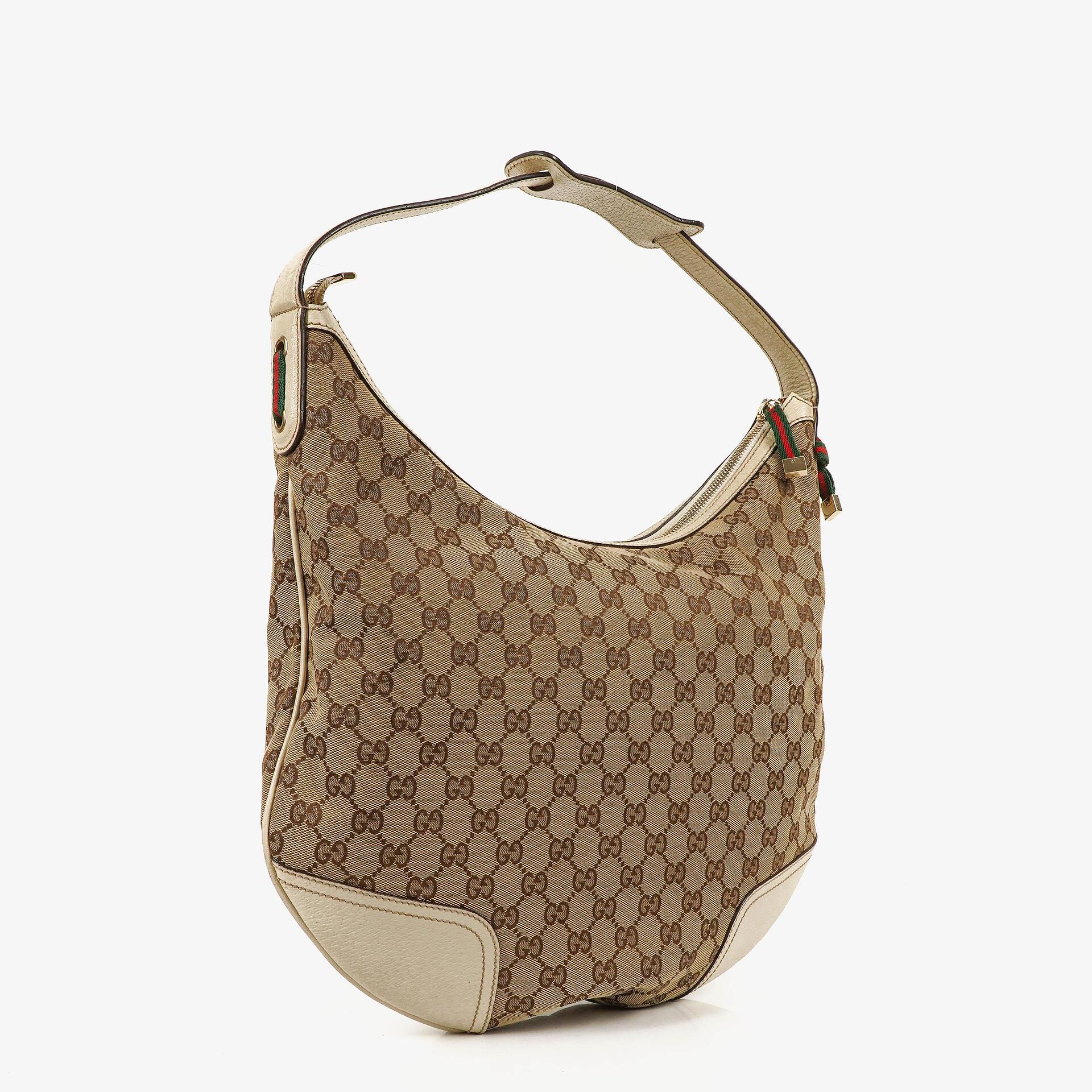 Gucci Princy Beige/Ebony GG Fabric Hobo Bag