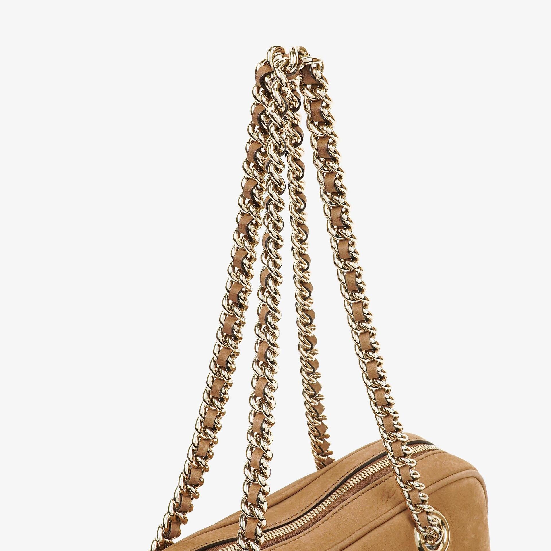 Gucci Small Soho Bowler Brown Nubuck Bag