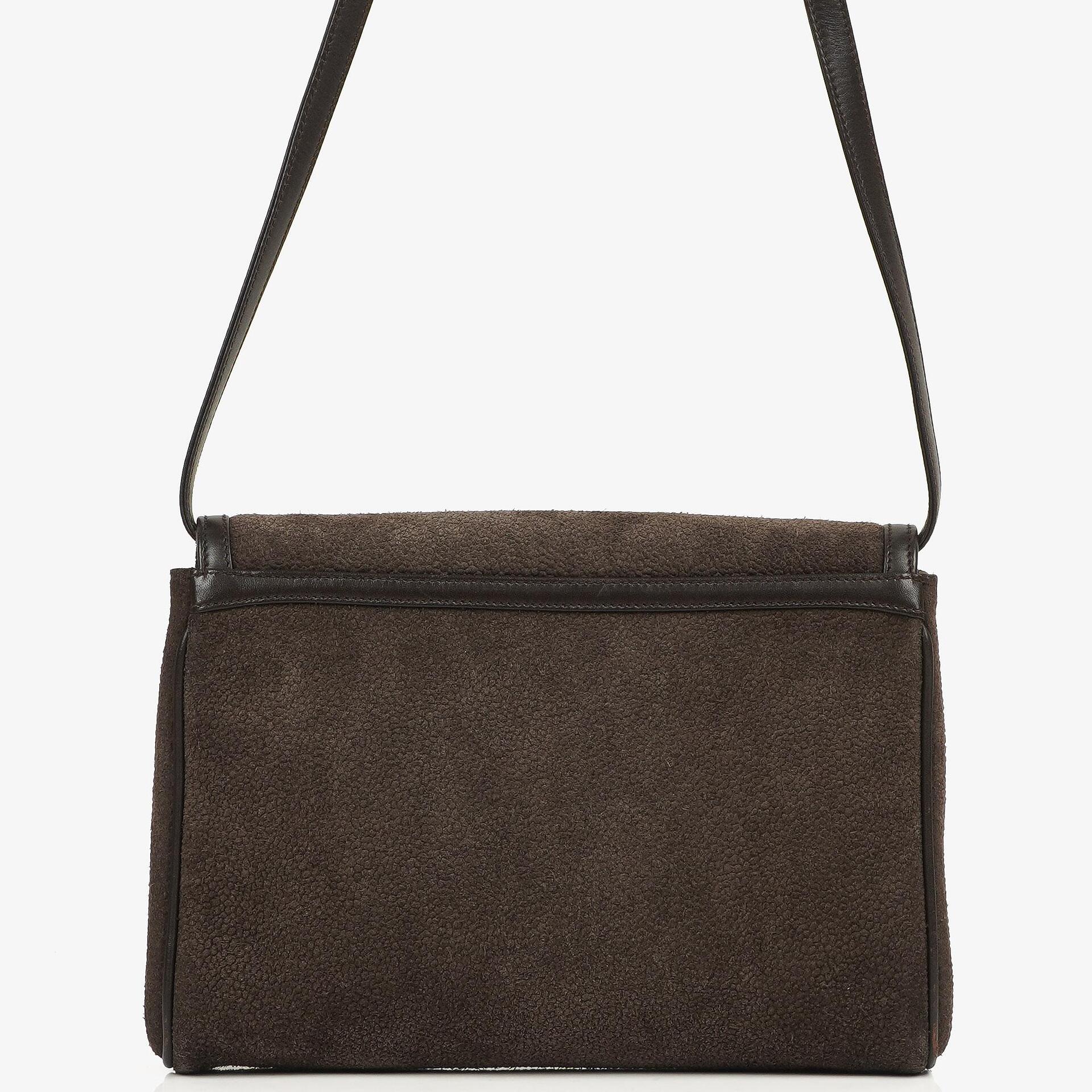 Gucci Vintage Horsebit 1955 Brown Suede Leather Bag