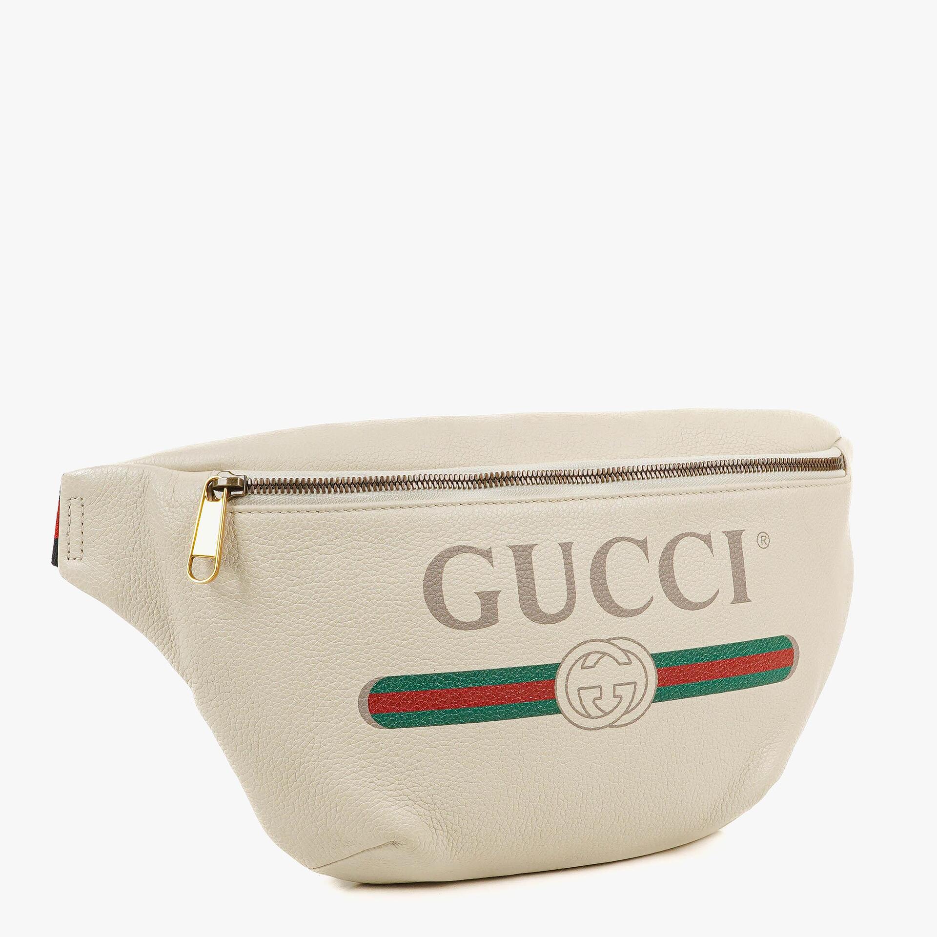 Gucci White Leather Bum Bag