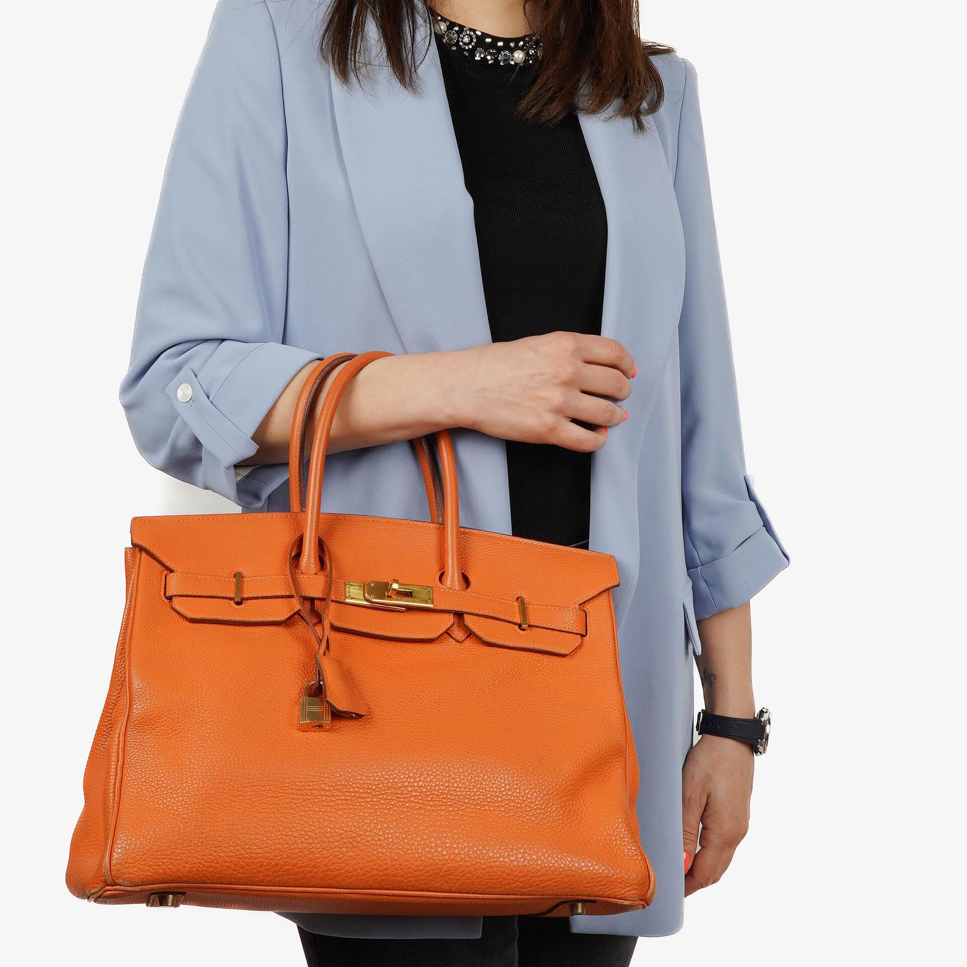 Hermes Birkin 35 Orange Togo With Gold Hardware