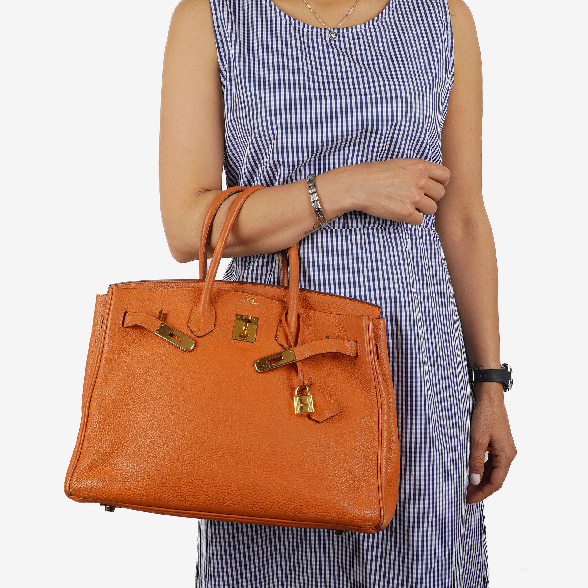Hermes Birkin 35 Orange Togo With Gold Hardware