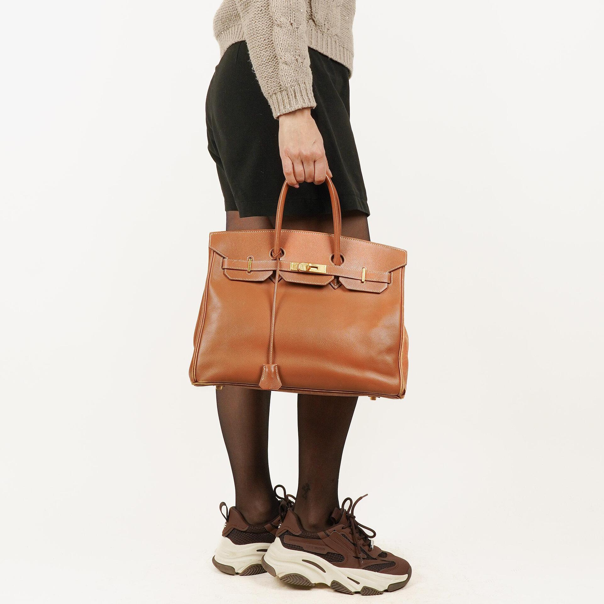 Hermes Birkin 35 Retourne Gold Courchevel Leather With Gold Hardware