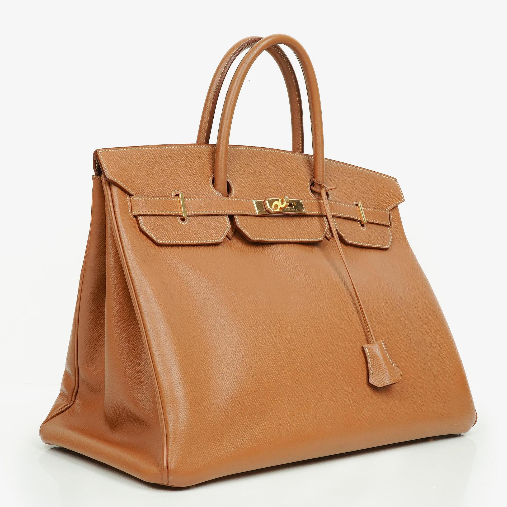 Hermes Birkin 40 Retourne Gold Courchevel Leather With Gold Hardware
