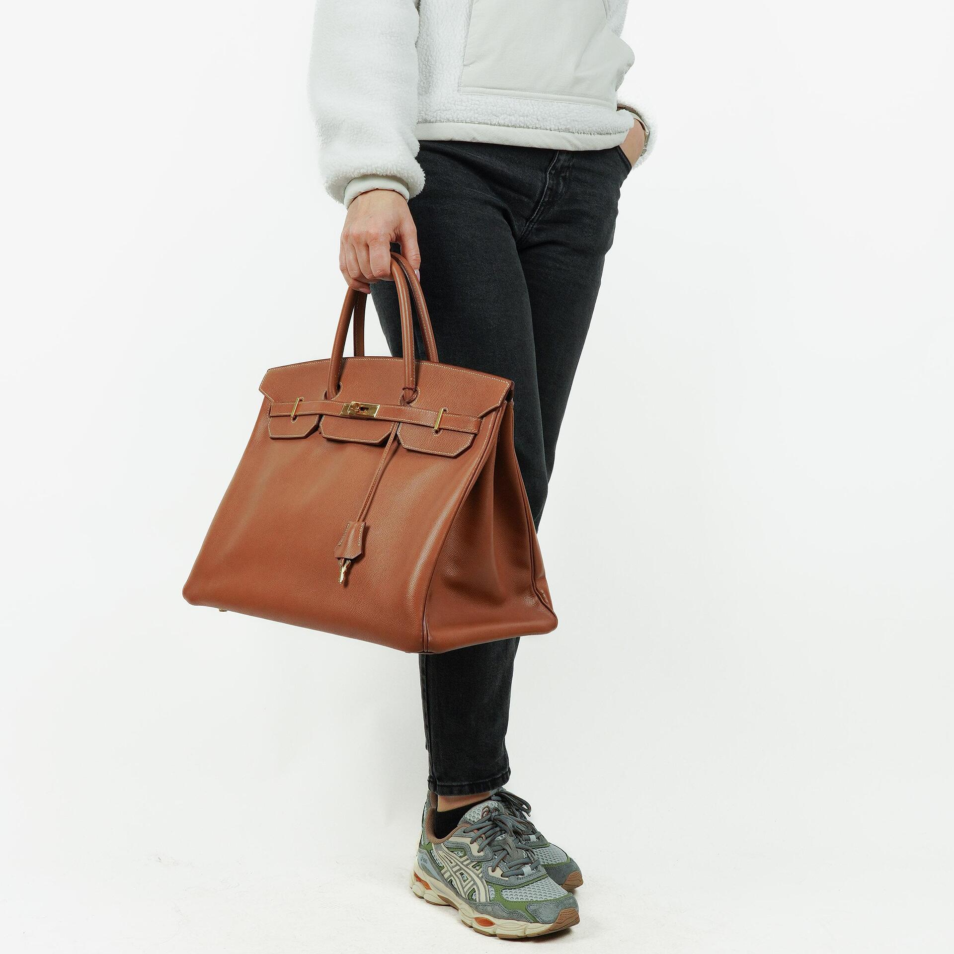 Hermes Birkin 40 Retourne Gold Courchevel Leather With Gold Hardware