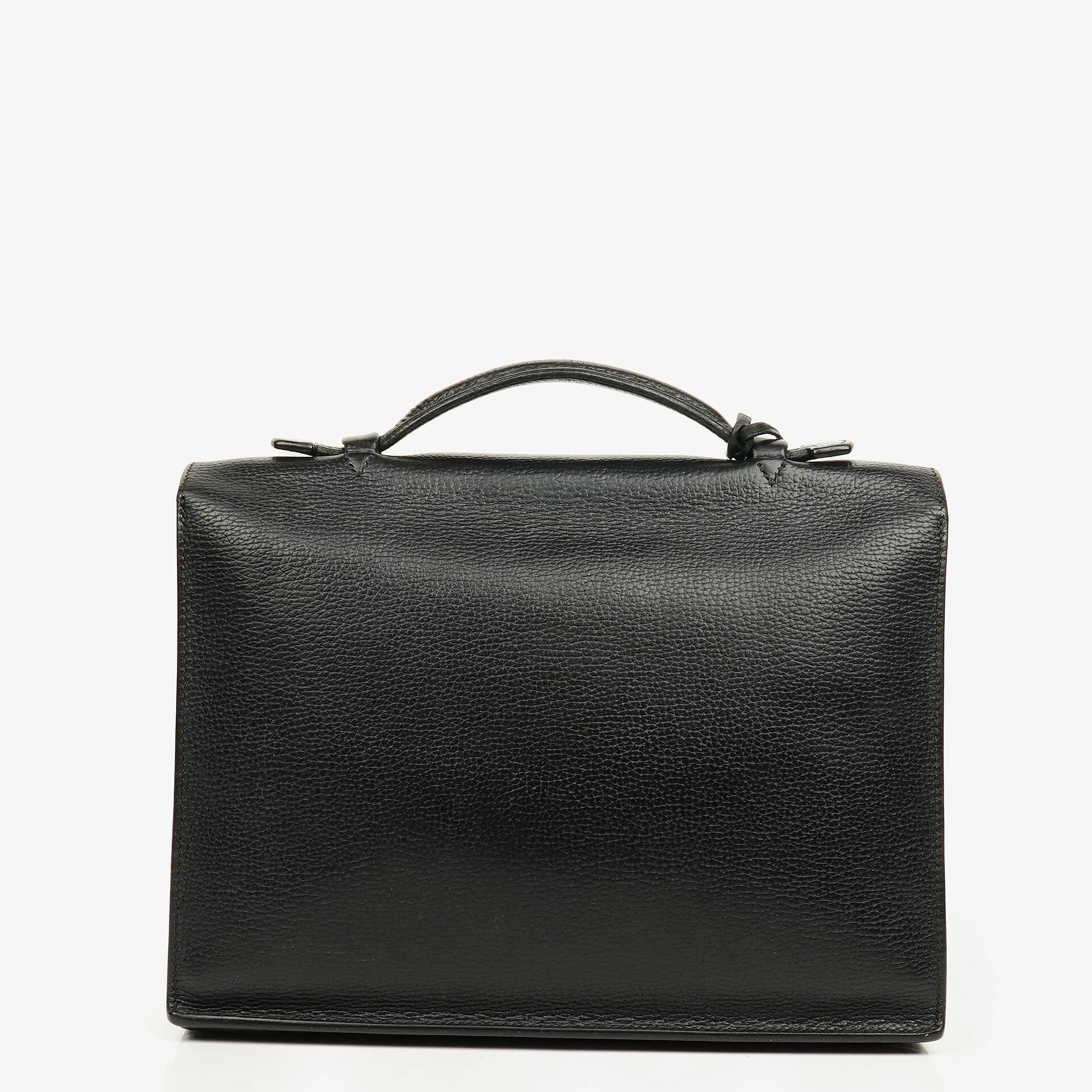 Hermes Black Nero Clemence Sac a Depeches 27 Bag